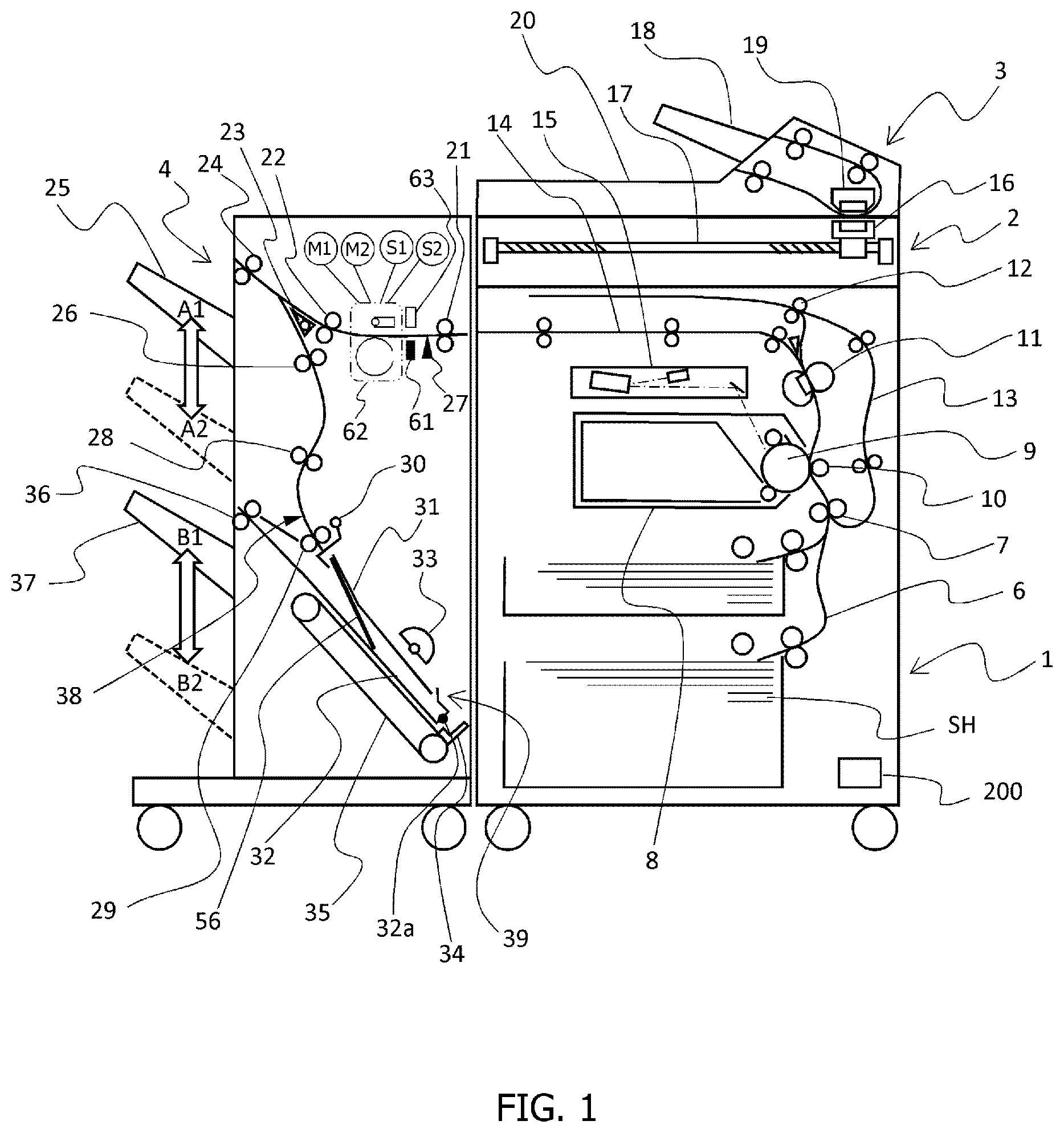 Patent US11787658 Figure 1 – Sheet processing apparatus
