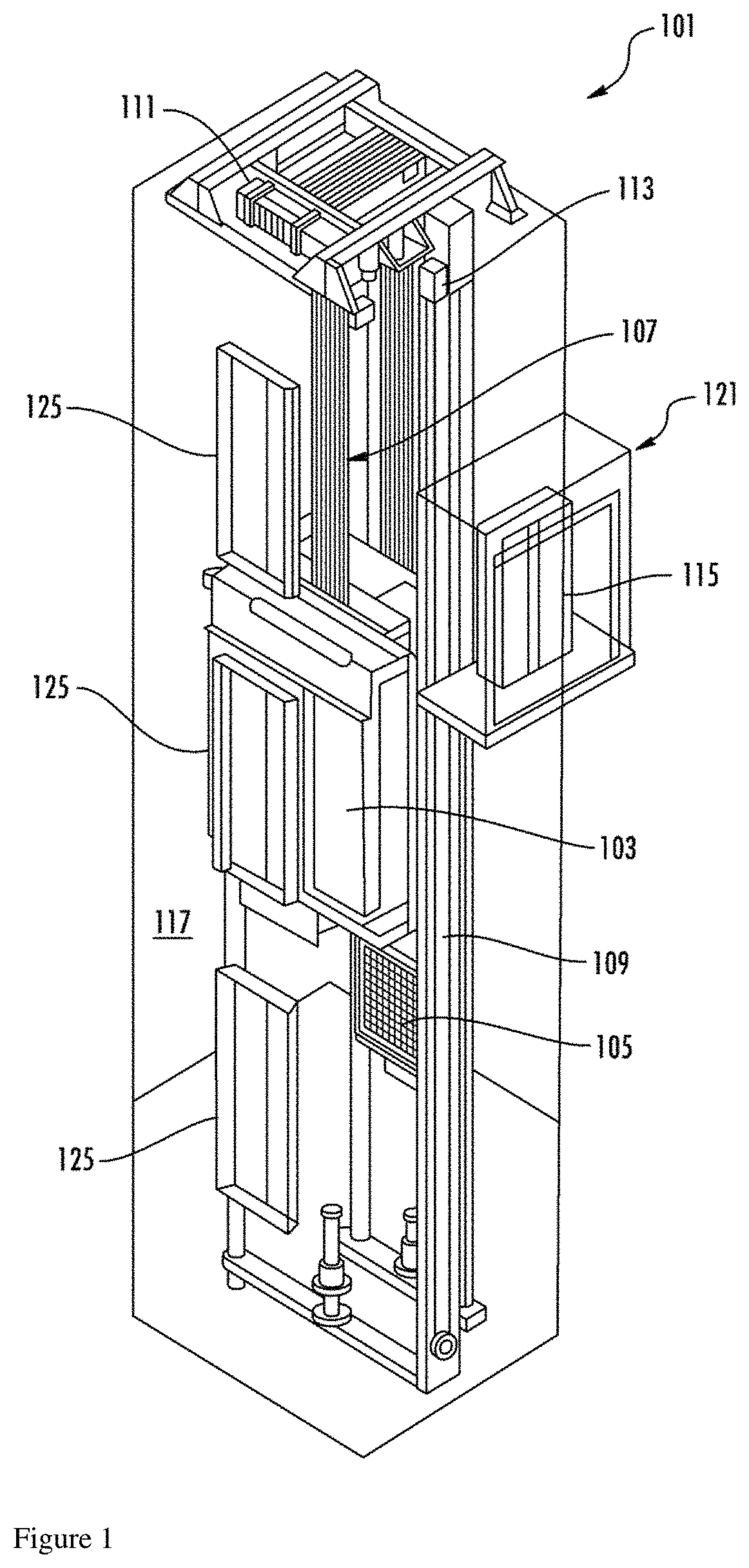 Patent US11787662 Figure 1 – Governor assembly and elevator