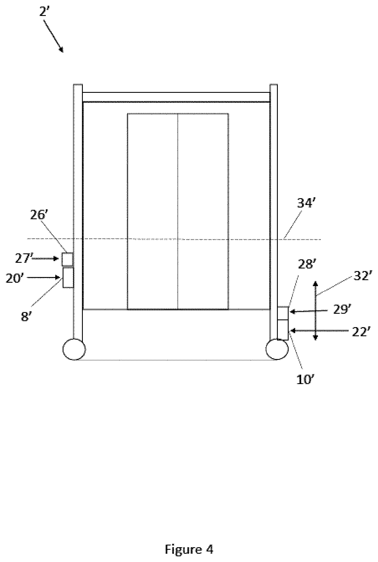Patent US11787663 Figure 4 – Elevator car with electronic safety actuator