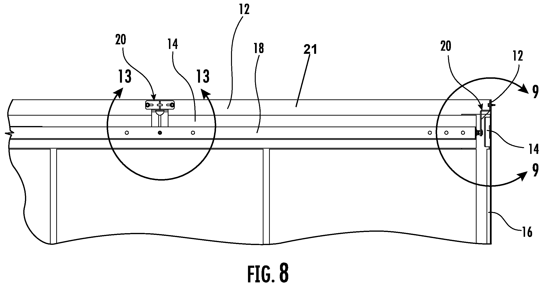 Patent US11787664 Figure 5 – Elevator mounting assembly with side mount hanger
