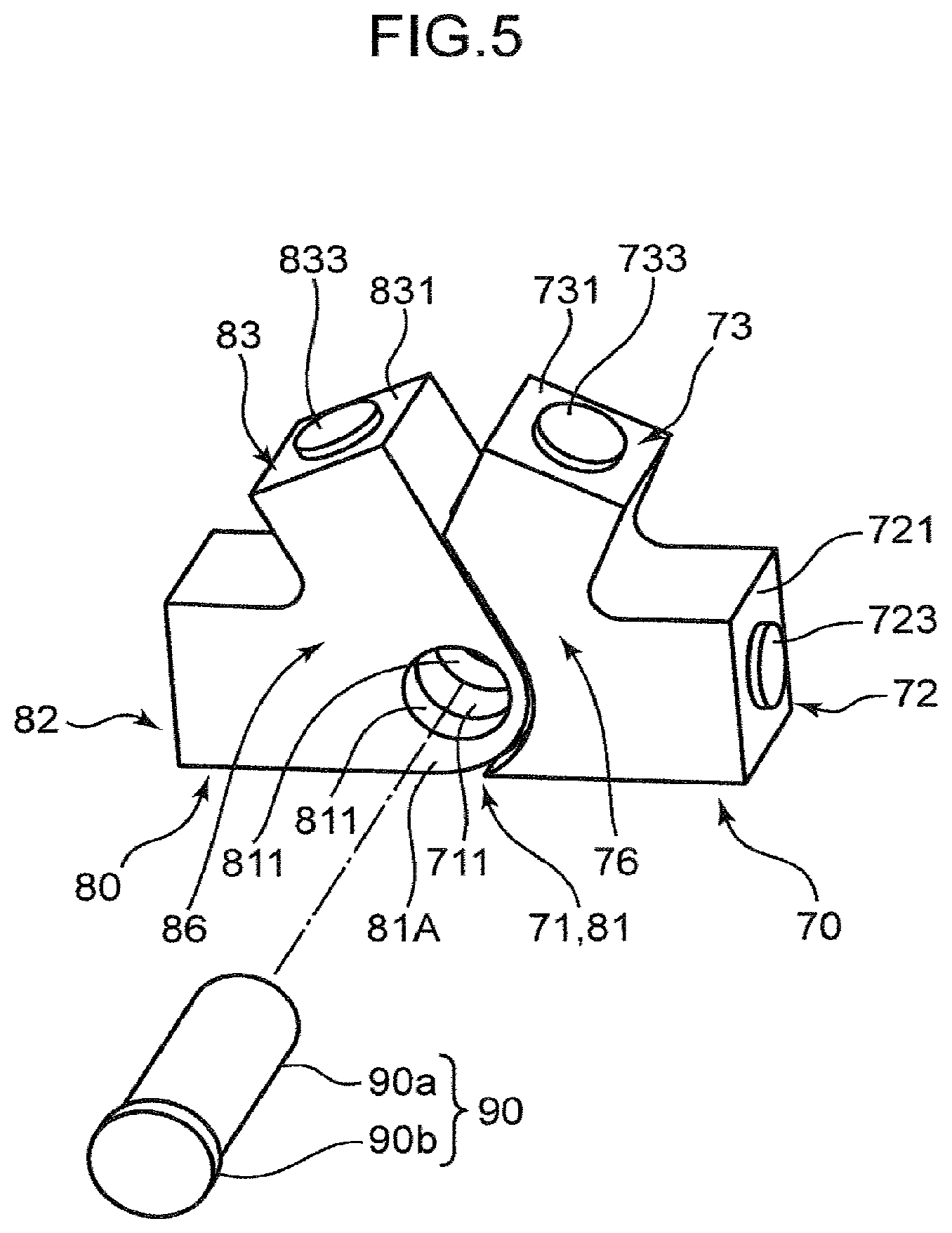 Patent US11787672 Figure 5 – Lattice structure, lattice structure coupling body, work machine, and connector