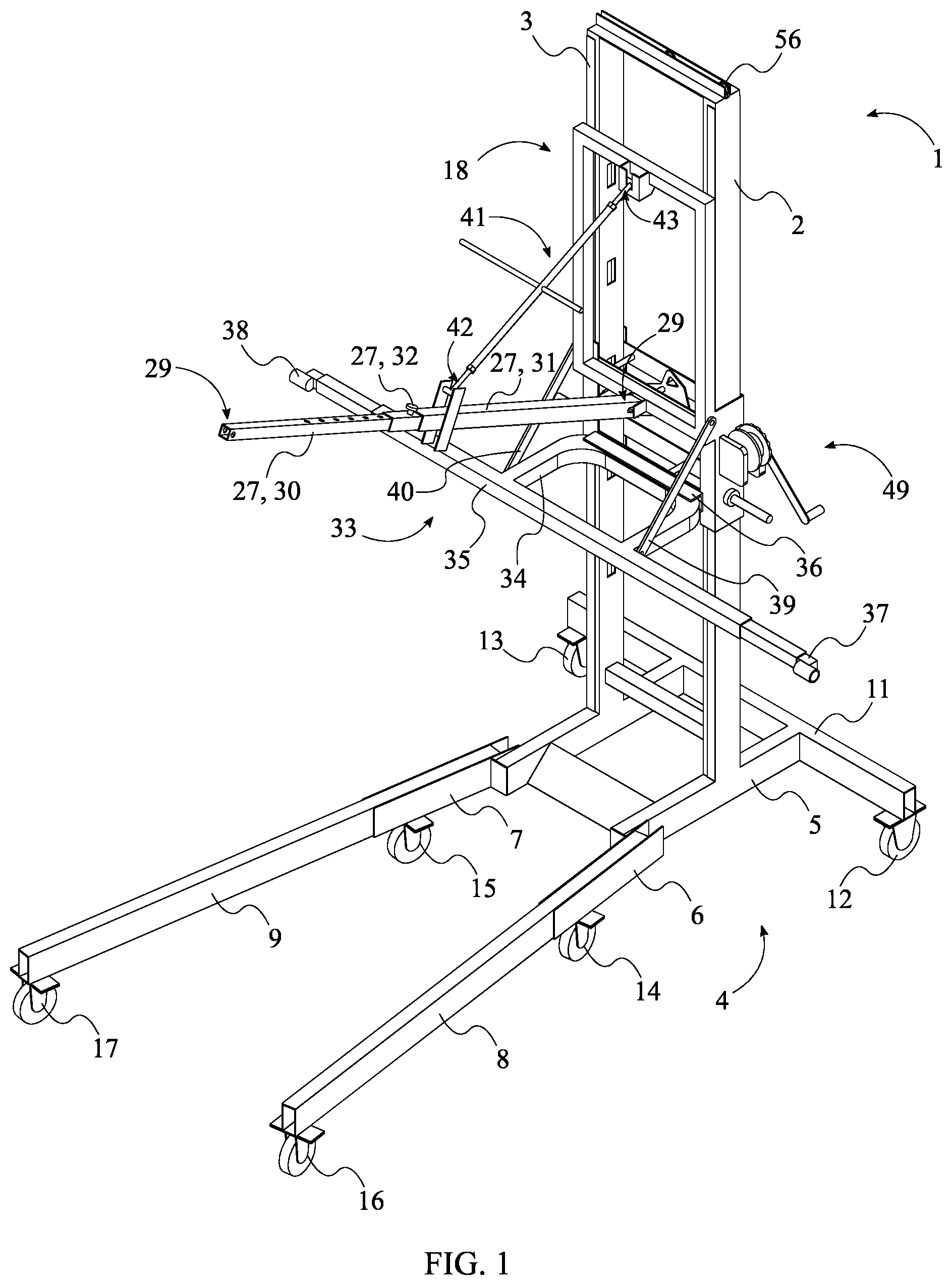 Patent US11787676 Figure 1 – Heavy load lifting system