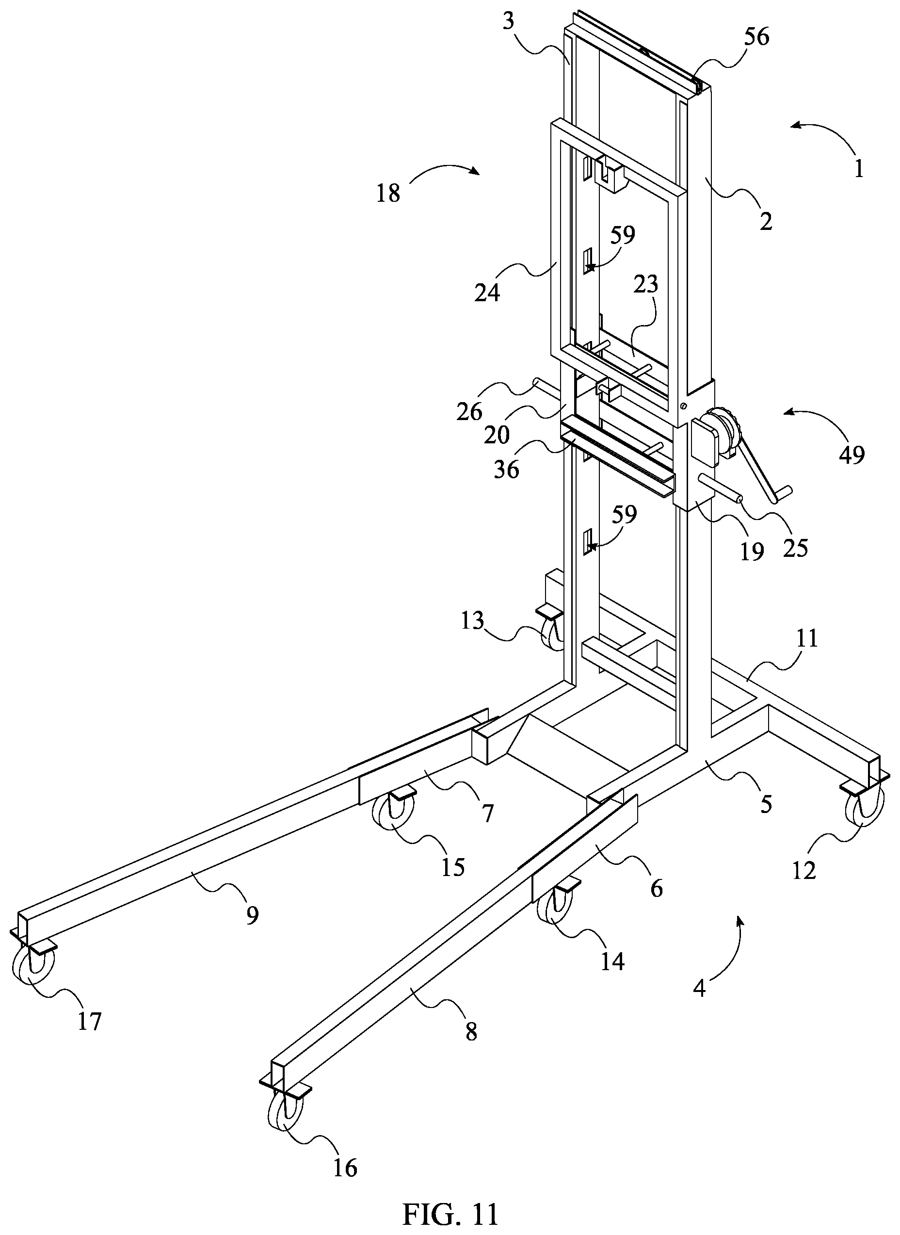 Patent US11787676 Figure 11 – Heavy load lifting system