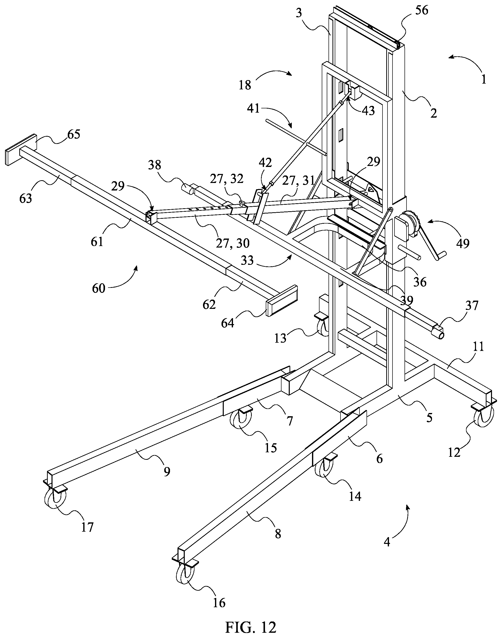 Patent US11787676 Figure 12 – Heavy load lifting system