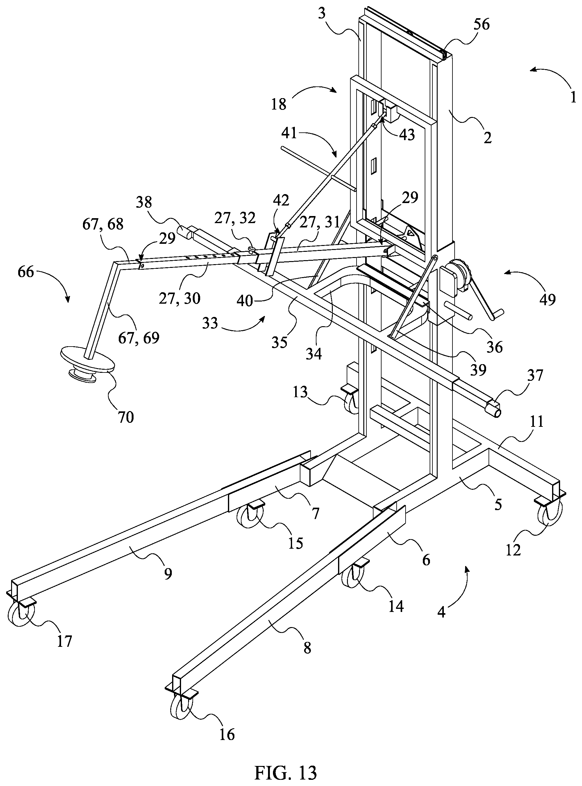 Patent US11787676 Figure 13 – Heavy load lifting system