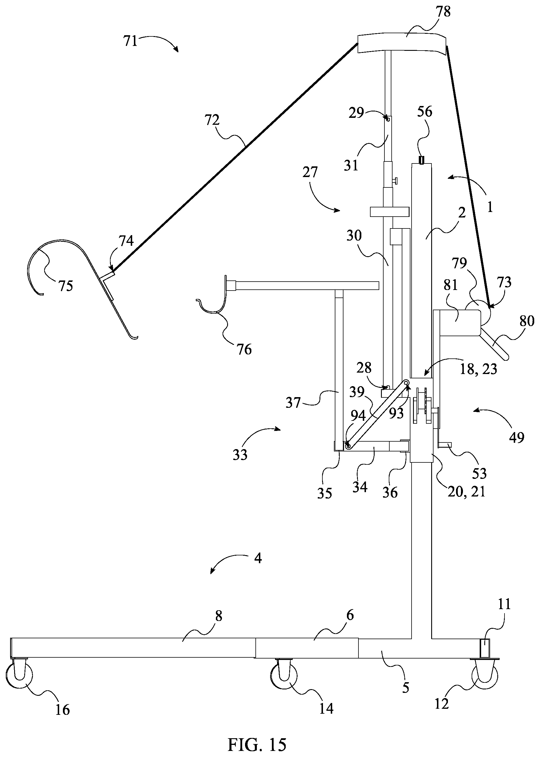 Patent US11787676 Figure 15 – Heavy load lifting system
