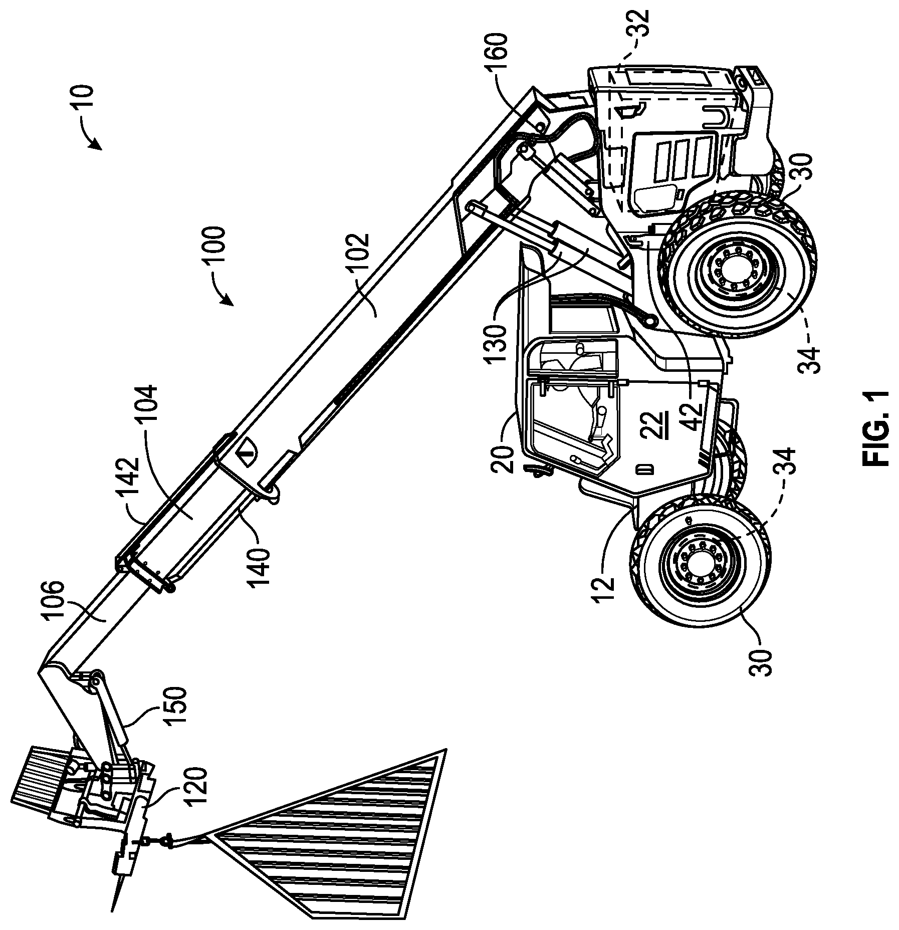 Patent US11787678 Figure 1 – Hydraulic system for a vehicle