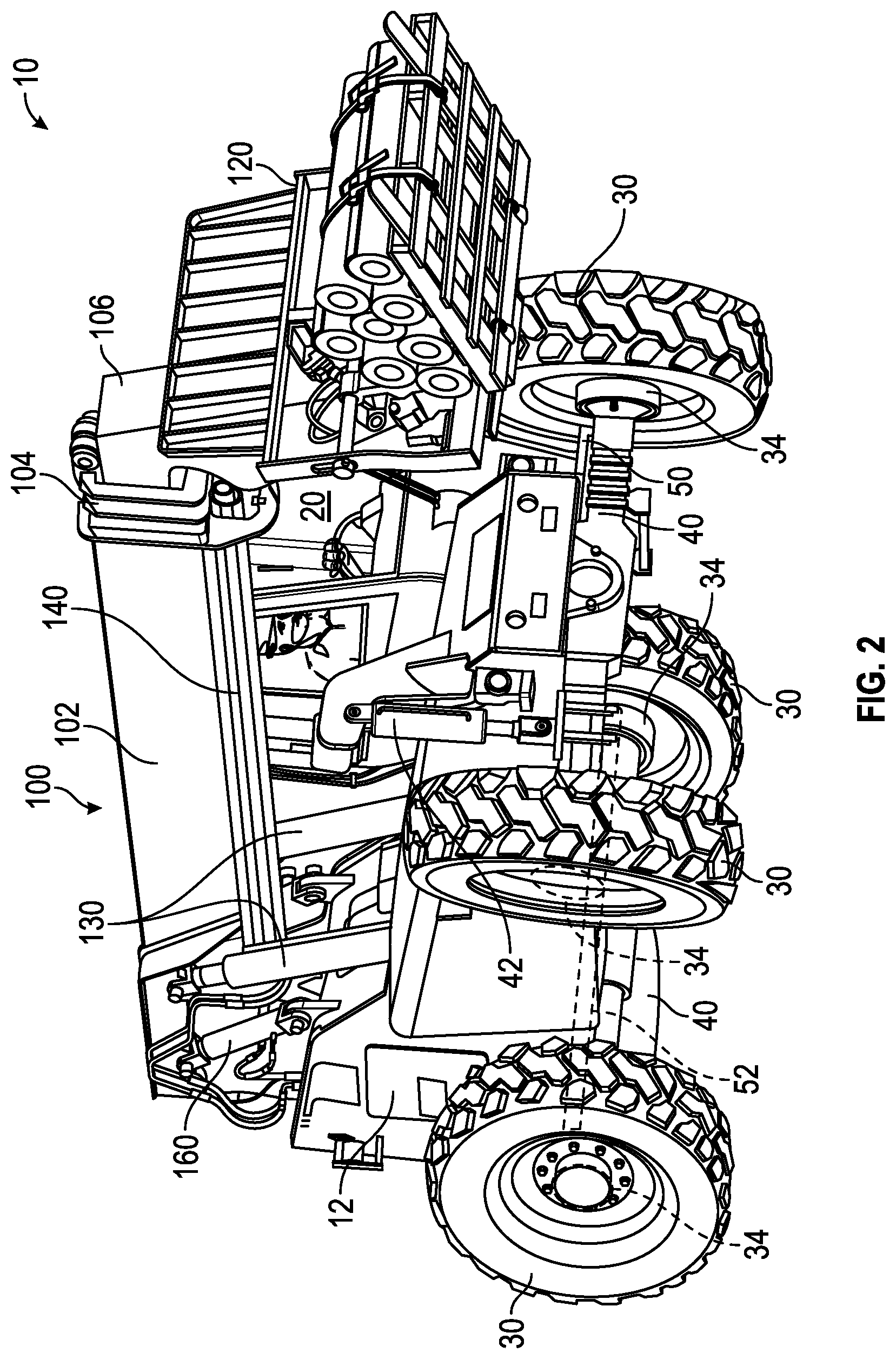 Patent US11787678 Figure 2 – Hydraulic system for a vehicle