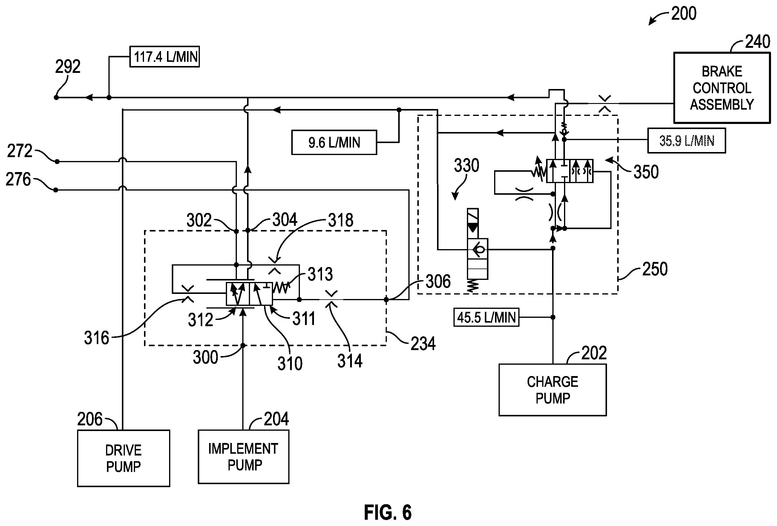 Patent US11787678 Figure 6 – Hydraulic system for a vehicle