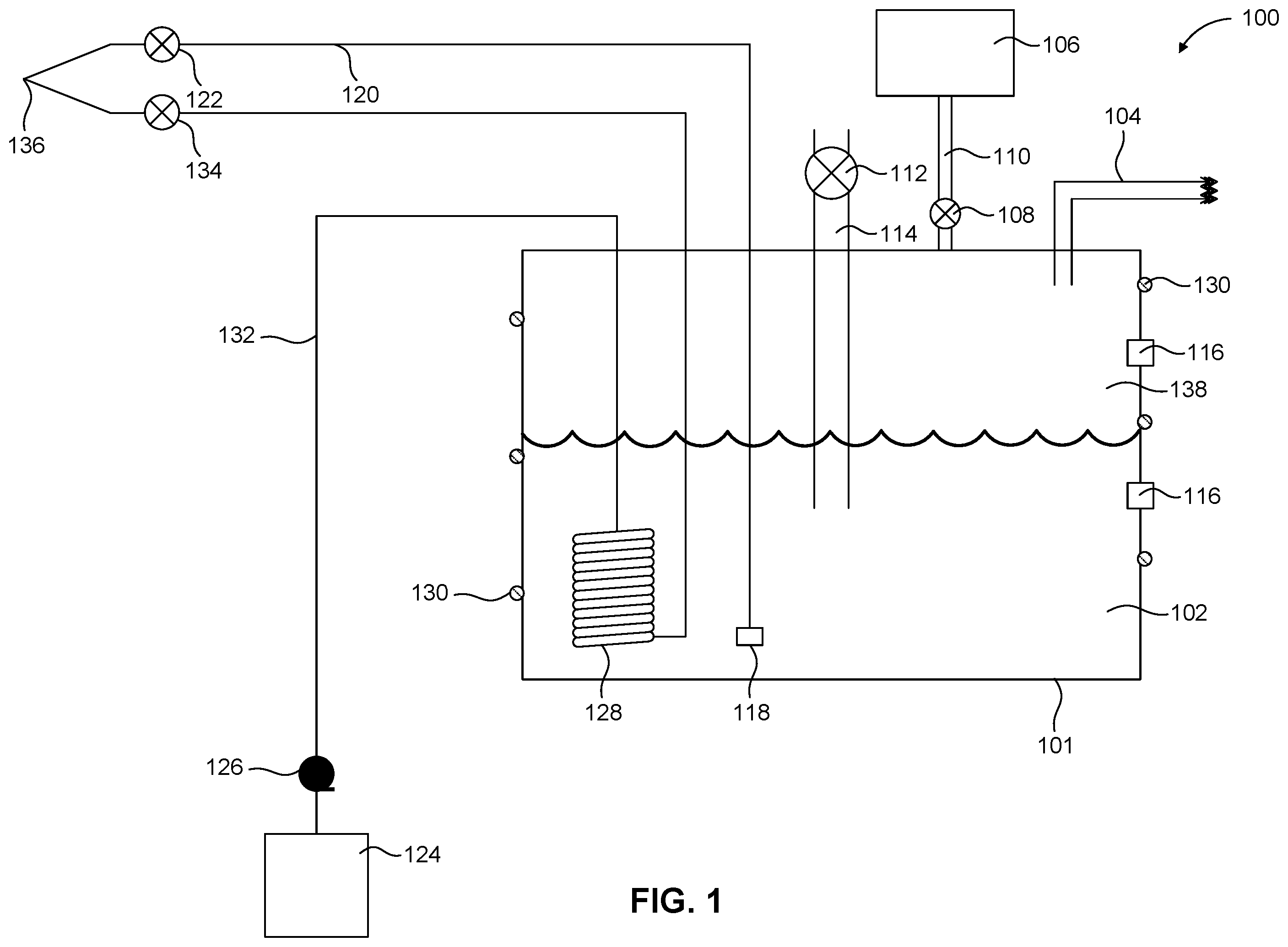 Patent US11787683 Figure 1 – Single tank carbonation for carbonated soft drink equipment