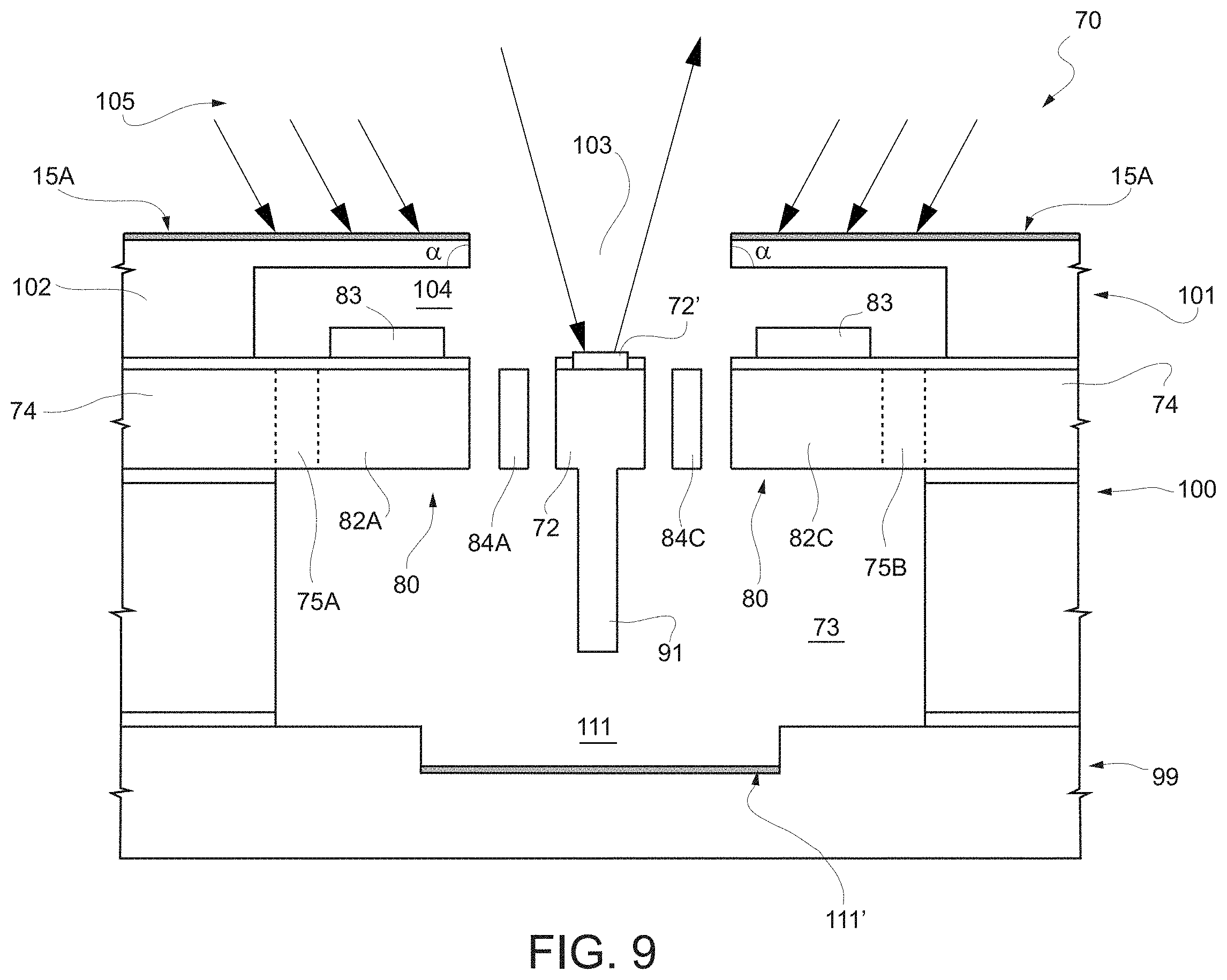 Patent US11787685 Figure 11 – Process for manufacturing an optical microelectromechanical device having a tiltable structure with an antireflective surface
