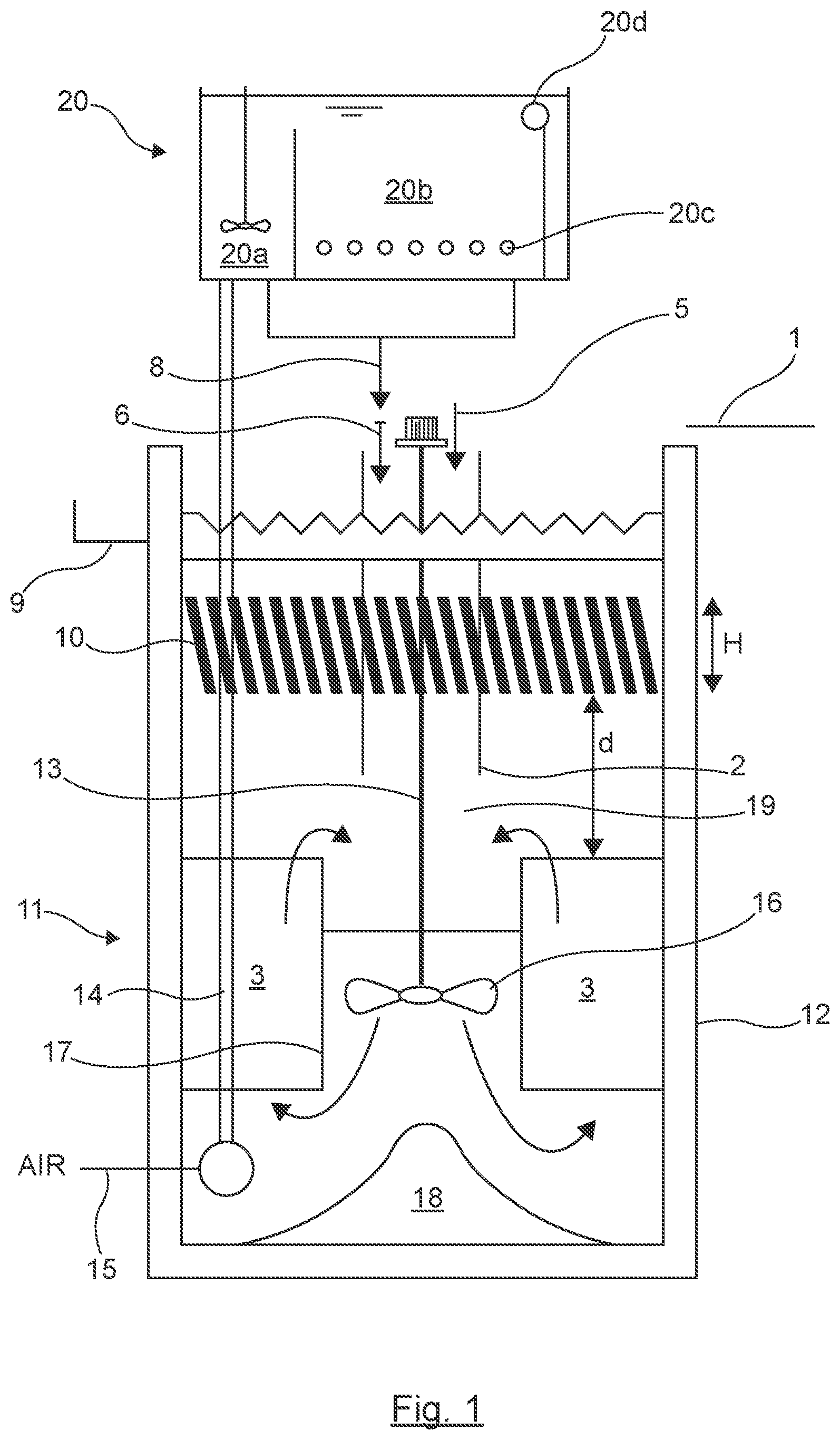 Patent US11787712 — Water treatment plant having integrated ballasted flocculation and decantation, and a corresponding method — Figure 1