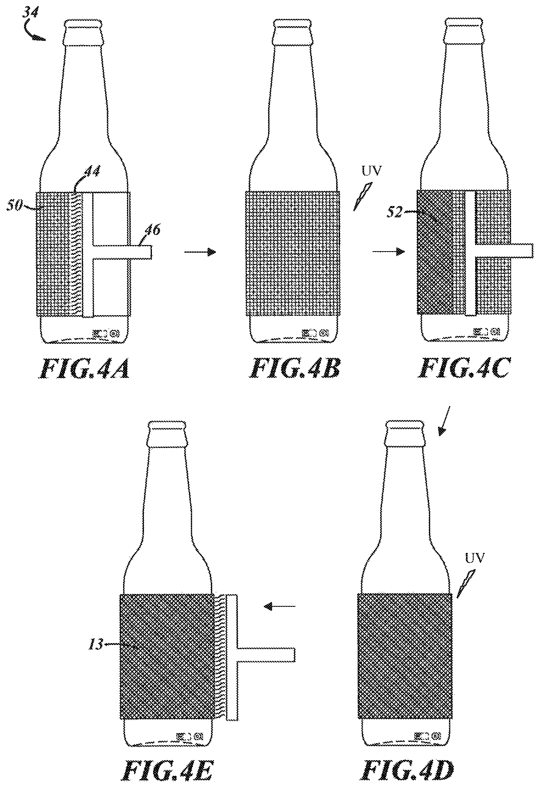 Patent US11787733 Figure 4 – Three-dimensional printing of a porous matrix on a container