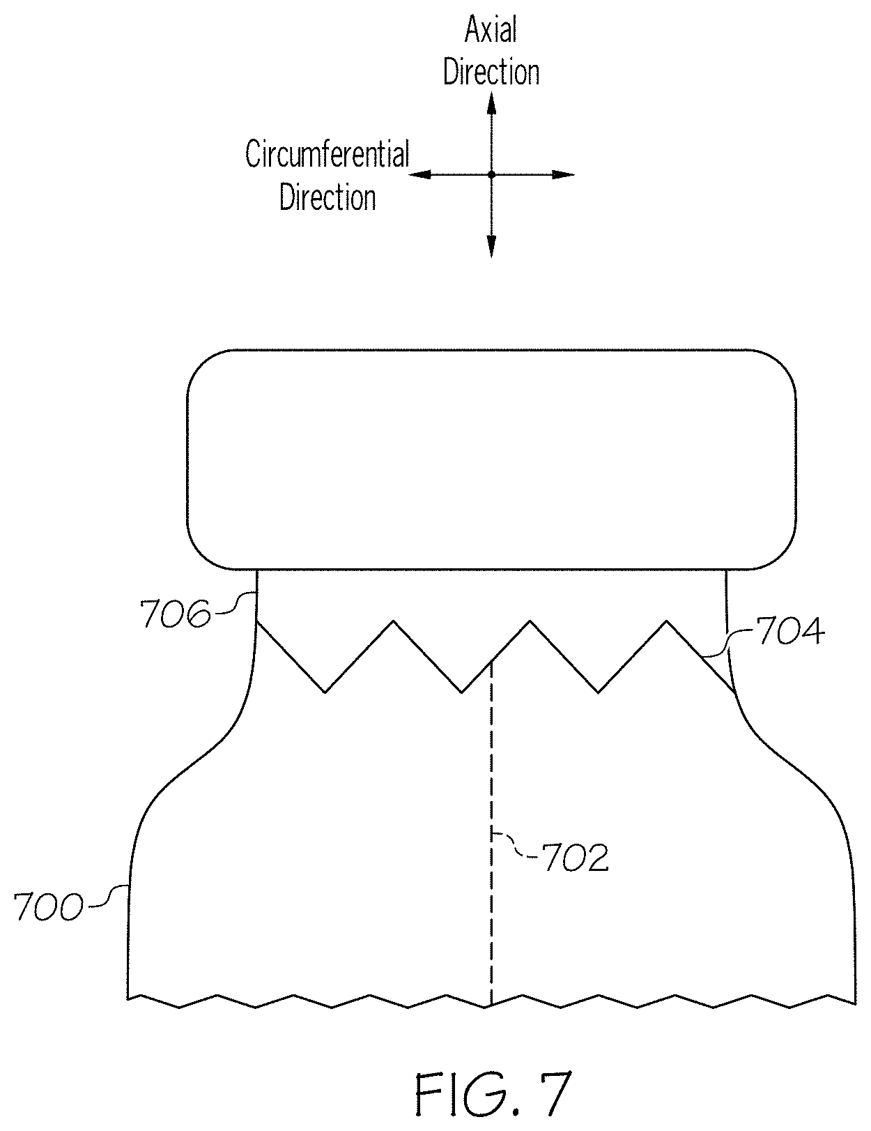 Patent US11787735 Figure 6 – Stress features for crack redirection and protection in glass containers