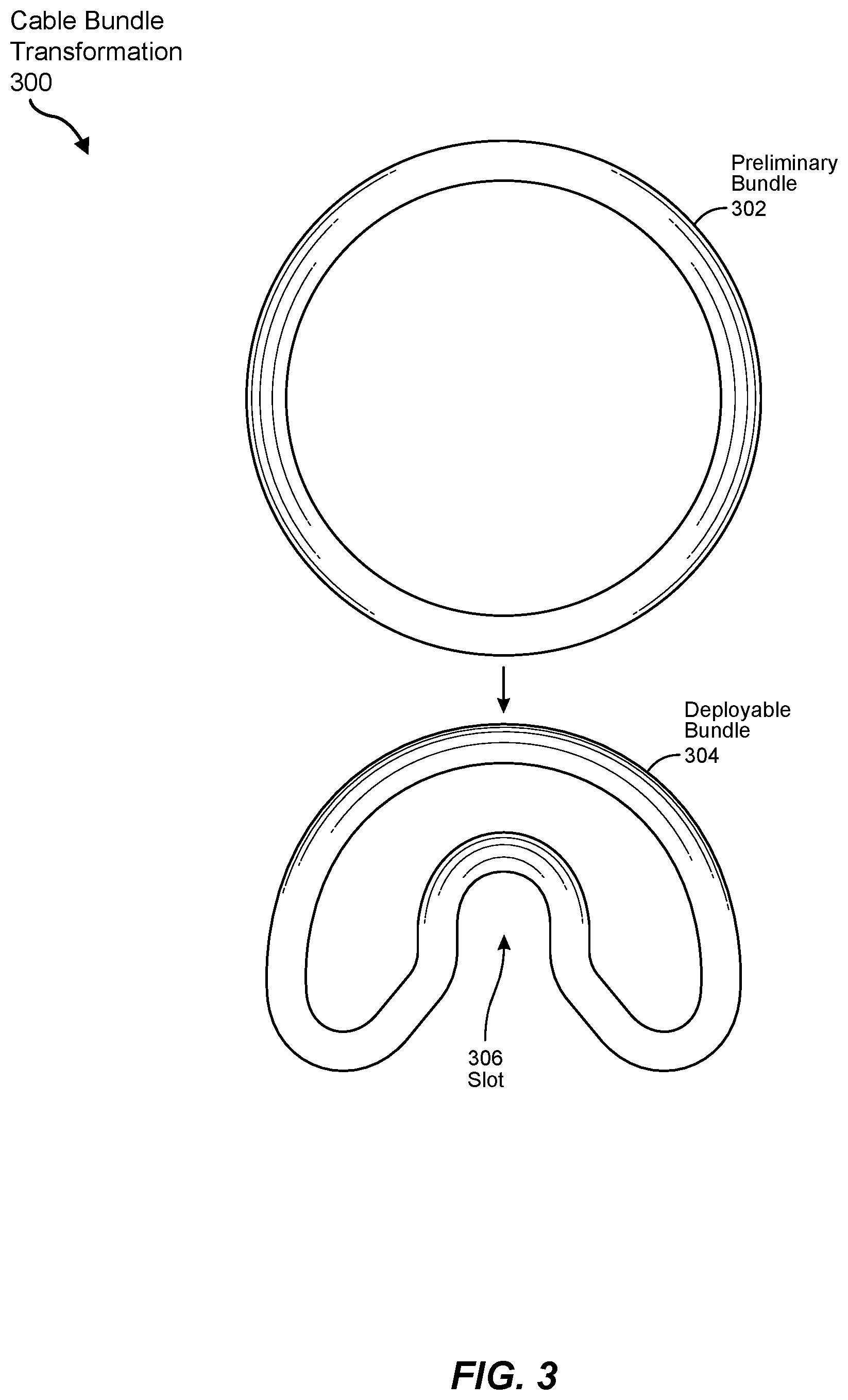 Patent US11787736 Figure 3 – Spool-free fiber optic cable configuration for cable installation onto a powerline conductor