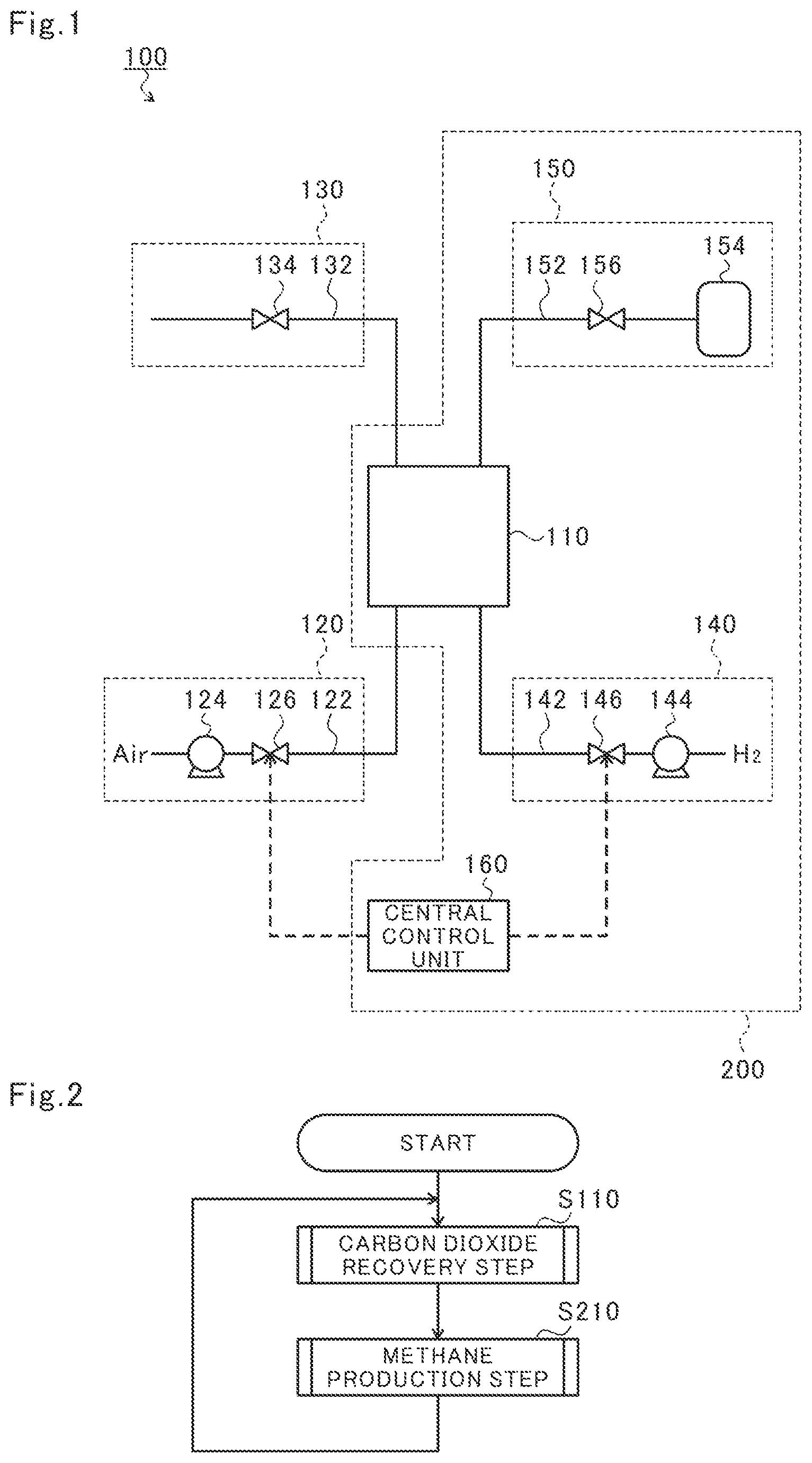 Patent US11787753 Figure 1 – Methane production apparatus, methane production method, carbon dioxide recovery apparatus, and carbon dioxide recovery method