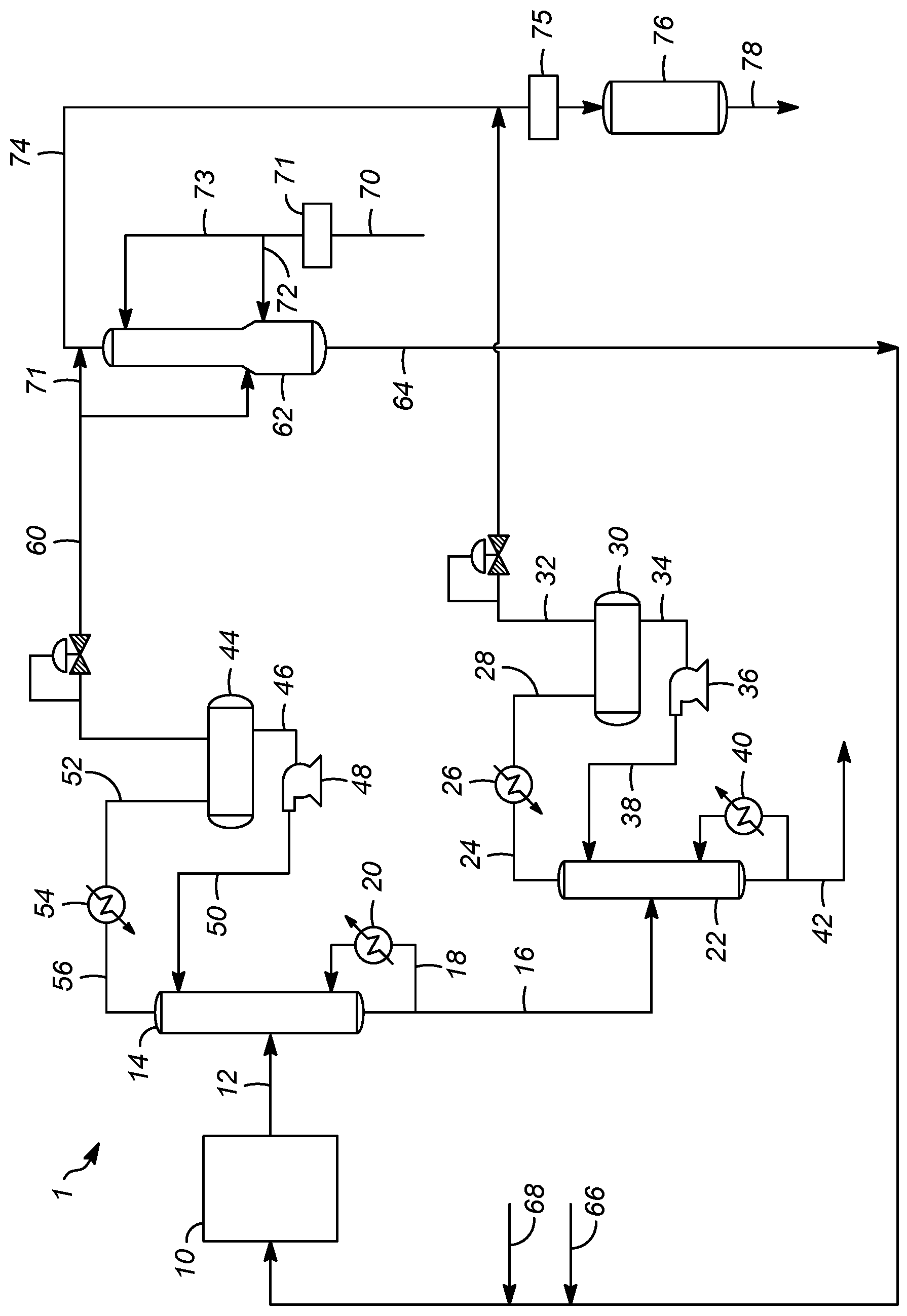 Patent US11787755 Figure 1 – Isomerization process