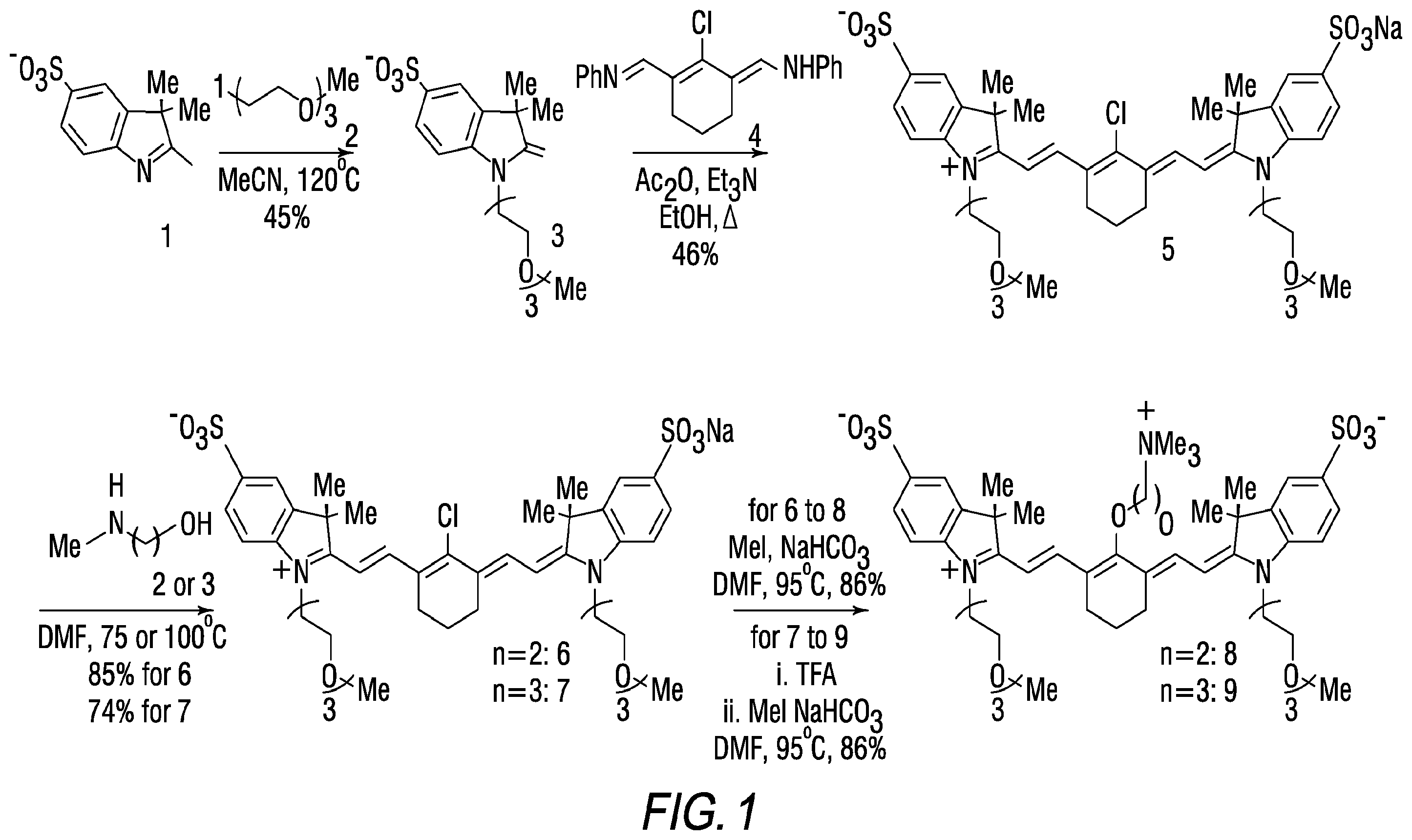 Patent US11787764 Figure 1 – Heptamethine cyanines for use as fluorescent markers of the biliary and renal systems