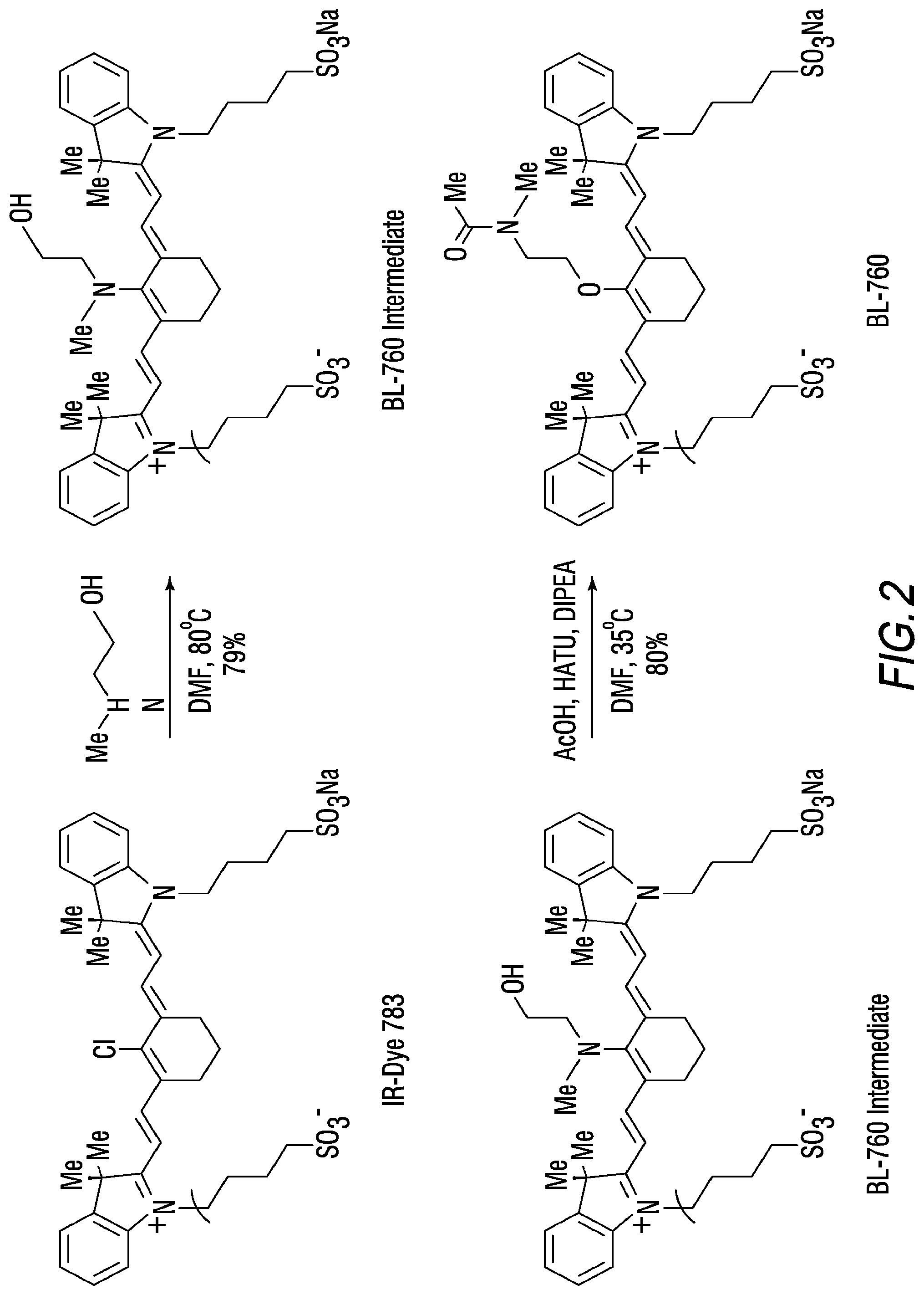 Patent US11787764 Figure 2 – Heptamethine cyanines for use as fluorescent markers of the biliary and renal systems