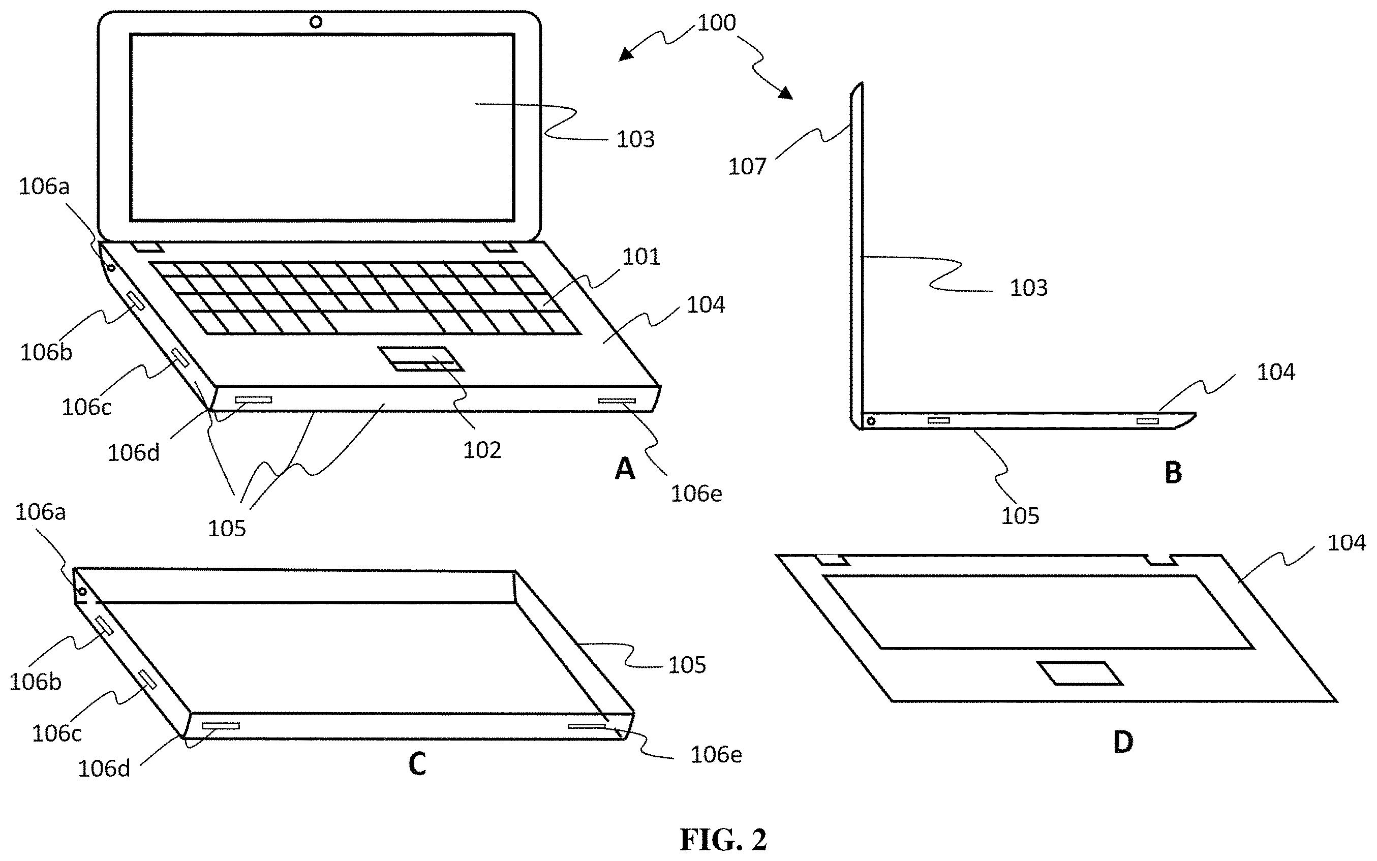 Patent US11787934 Figure 2 – Recycled and renewable polymeric composition for computer chassis