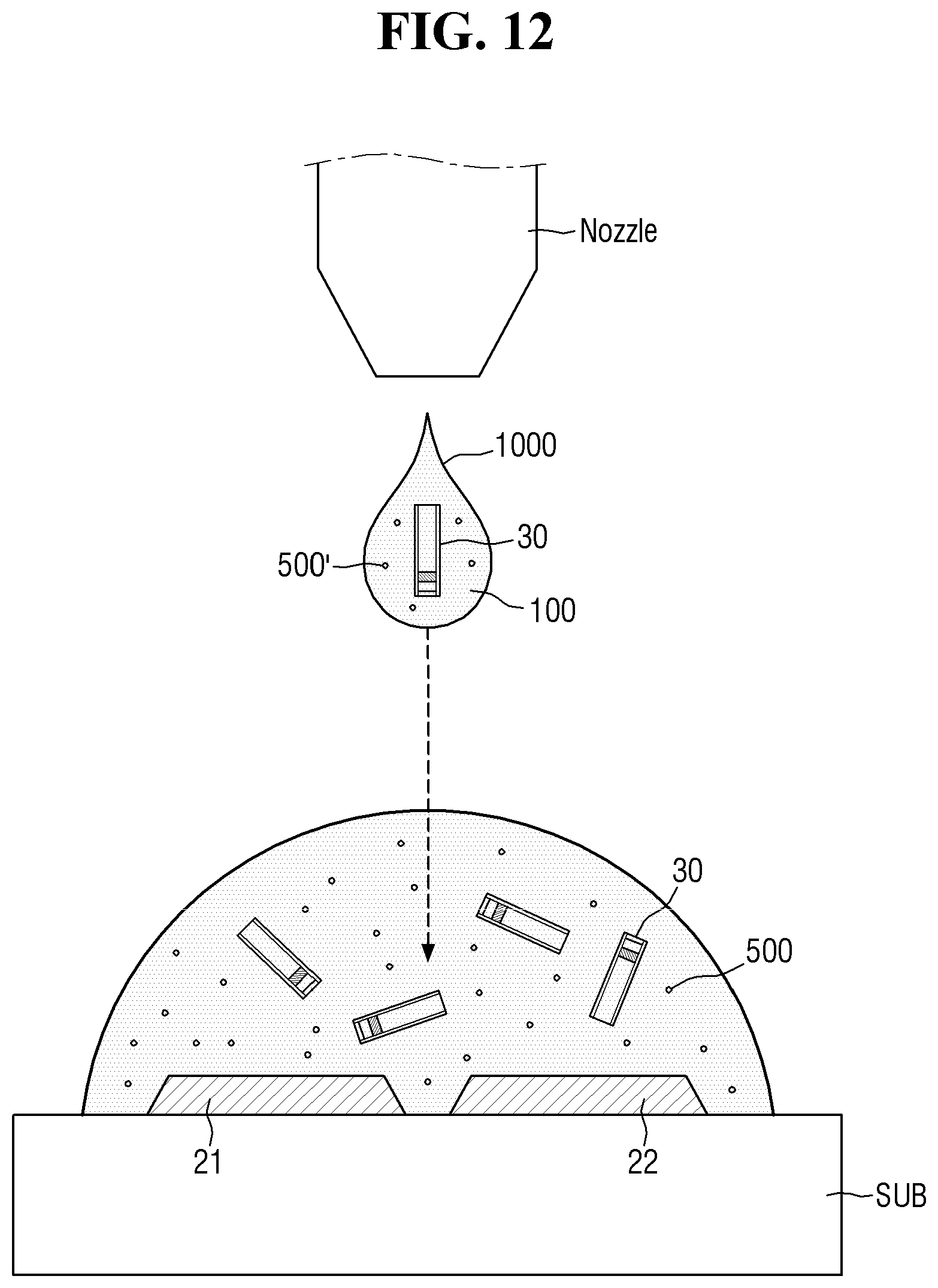 Patent US11787964 Figure 12 – Light emitting element ink and method of manufacturing display device