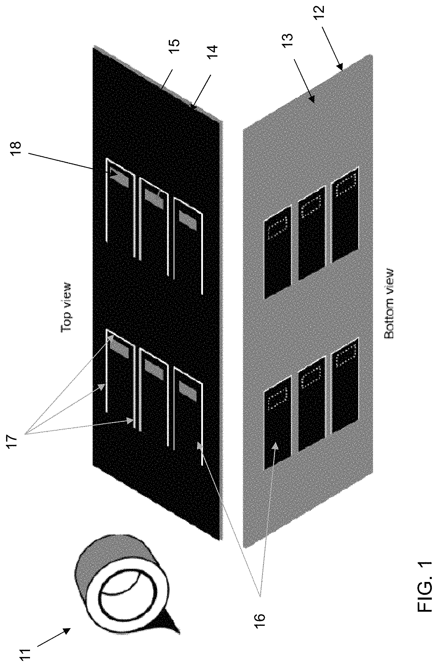 Patent US11787980 Figure 1 – Adhesive battery securement