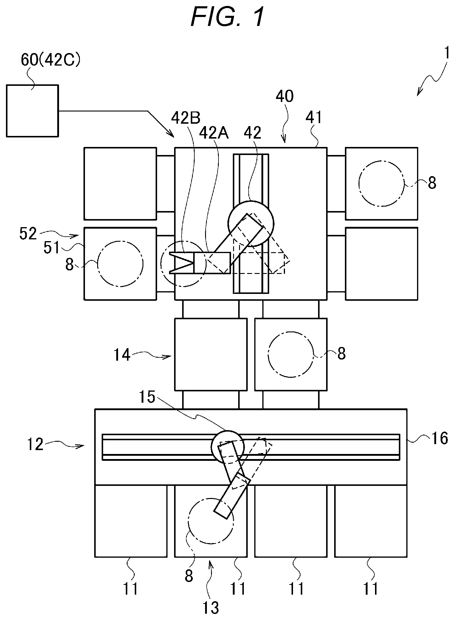 Patent US11791305 — Manufacturing apparatus, operation method thereof, and method for manufacturing semiconductor device — Figure 1