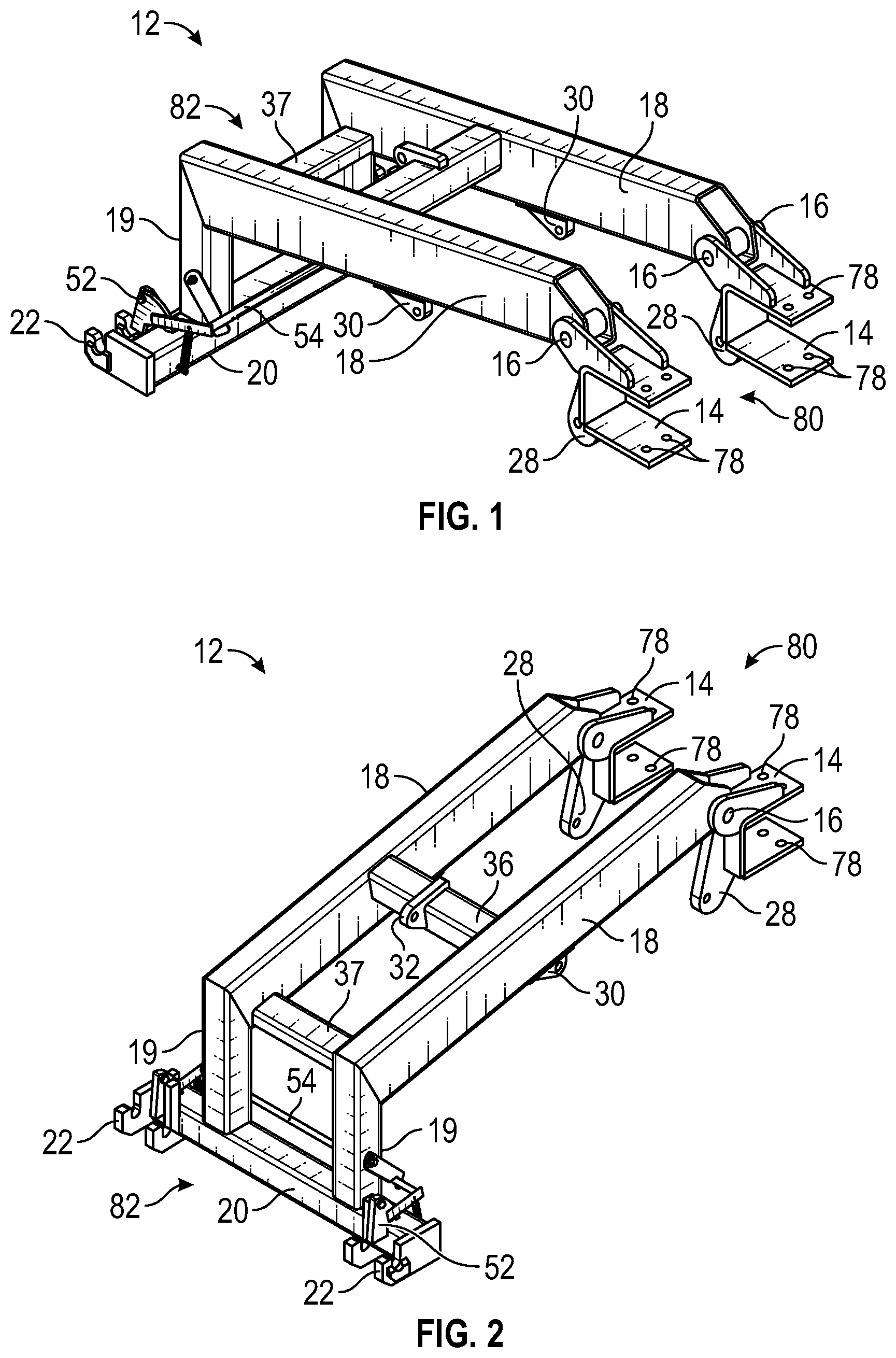 Patent US11793097 Figure 1 – Farming implement quick-attachment system