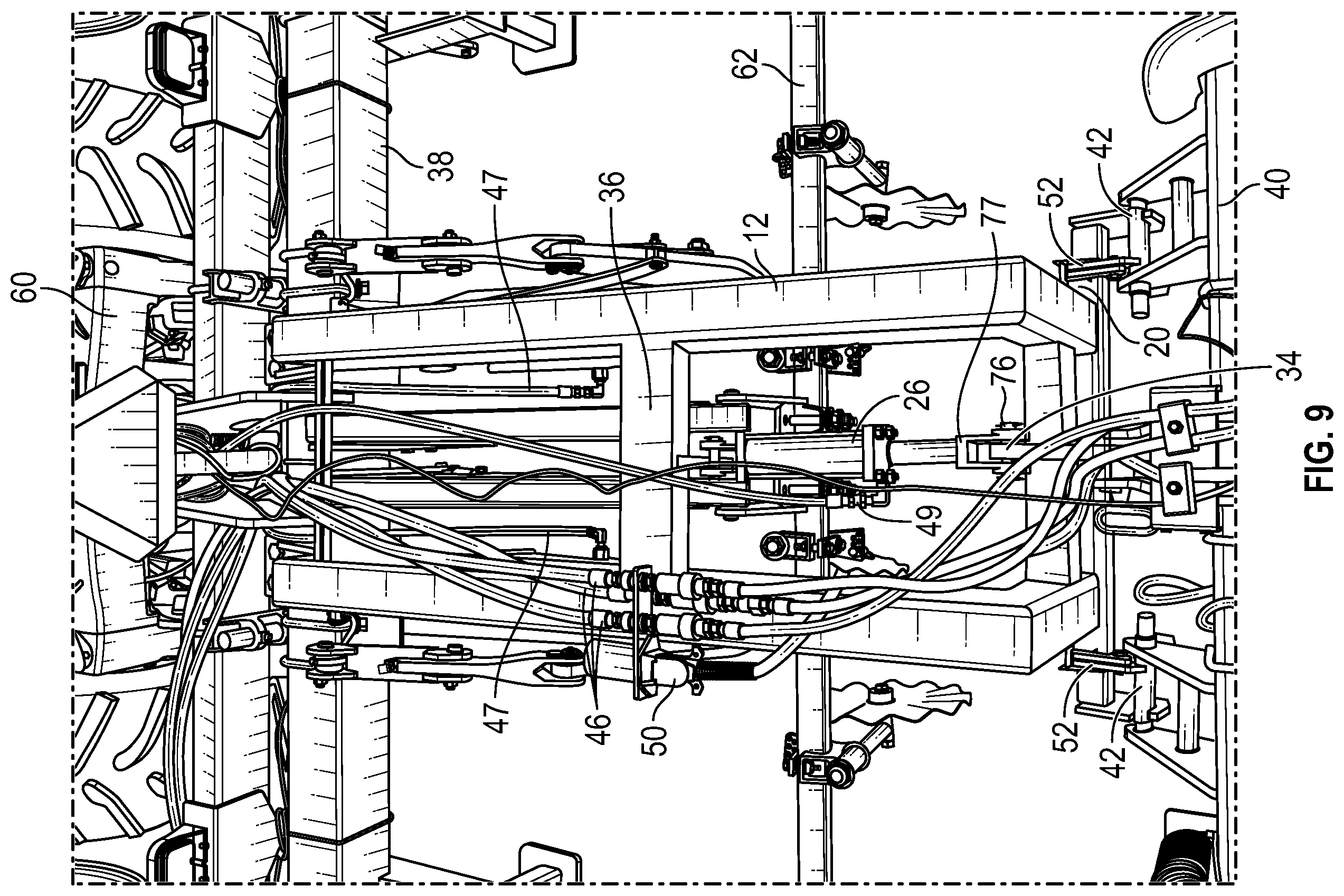 Patent US11793097 Figure 7 – Farming implement quick-attachment system