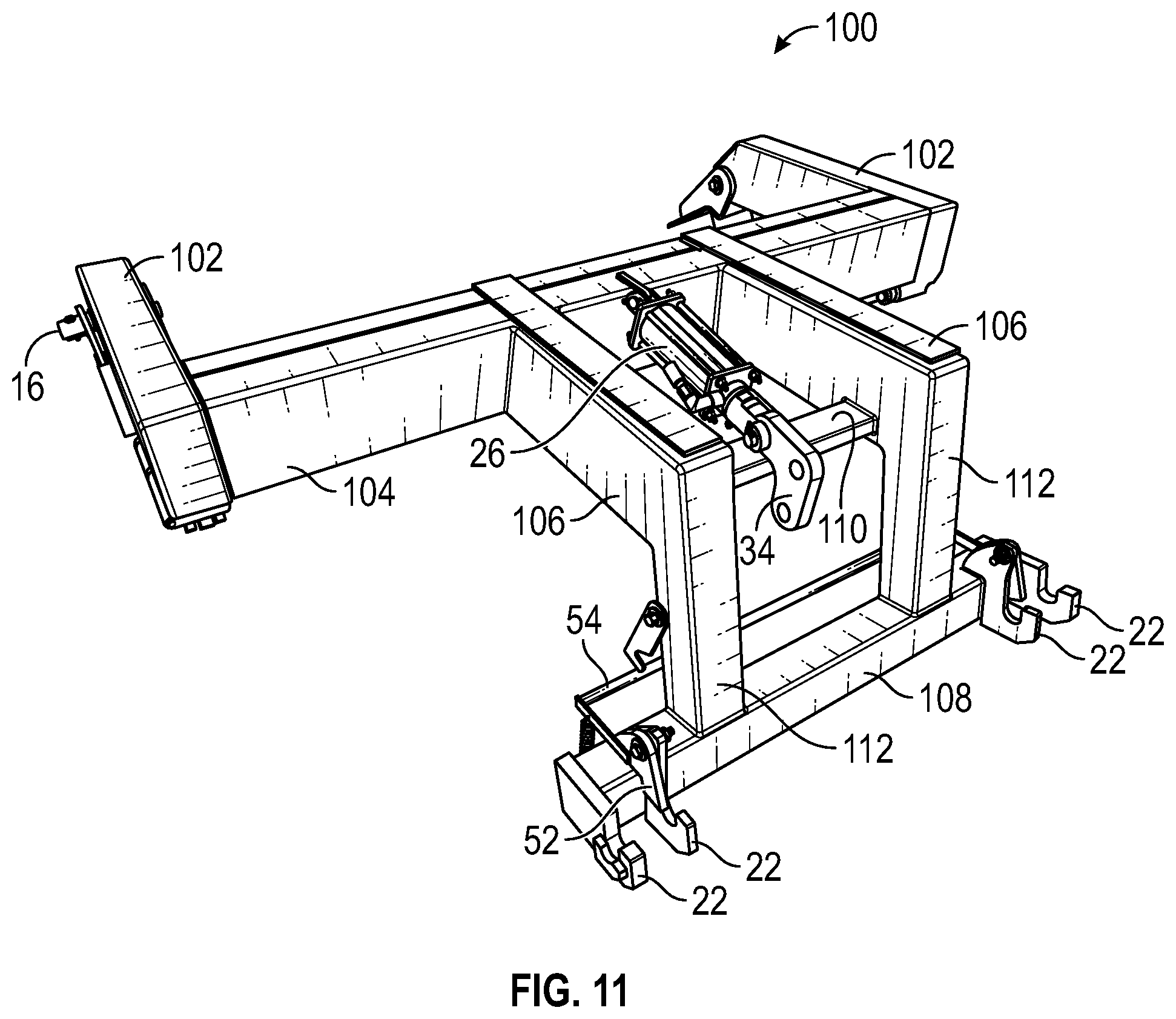 Patent US11793097 Figure 9 – Farming implement quick-attachment system