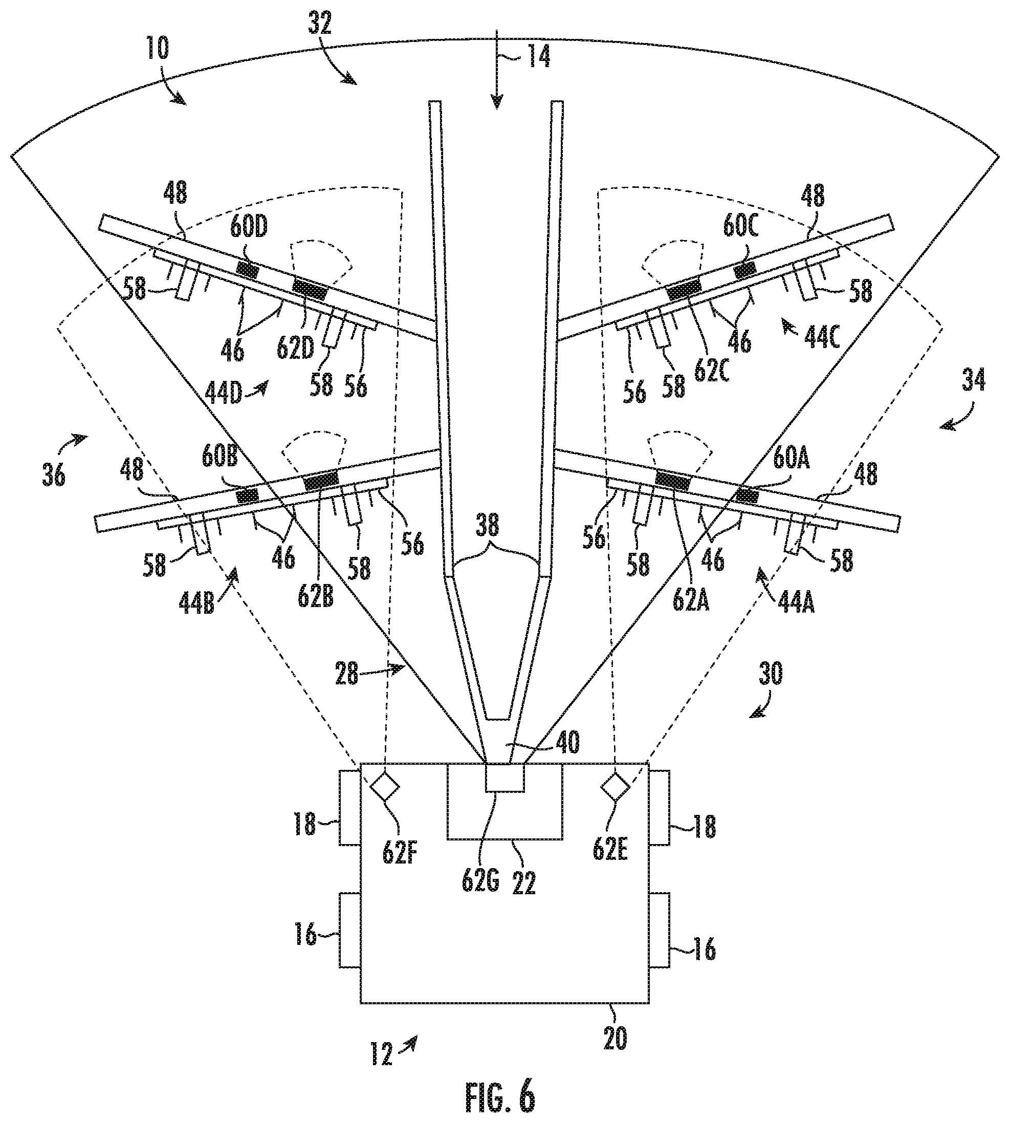 Patent US11793098 Figure 6 – System and method for detecting levelness of tools of a tillage implement based on material flow