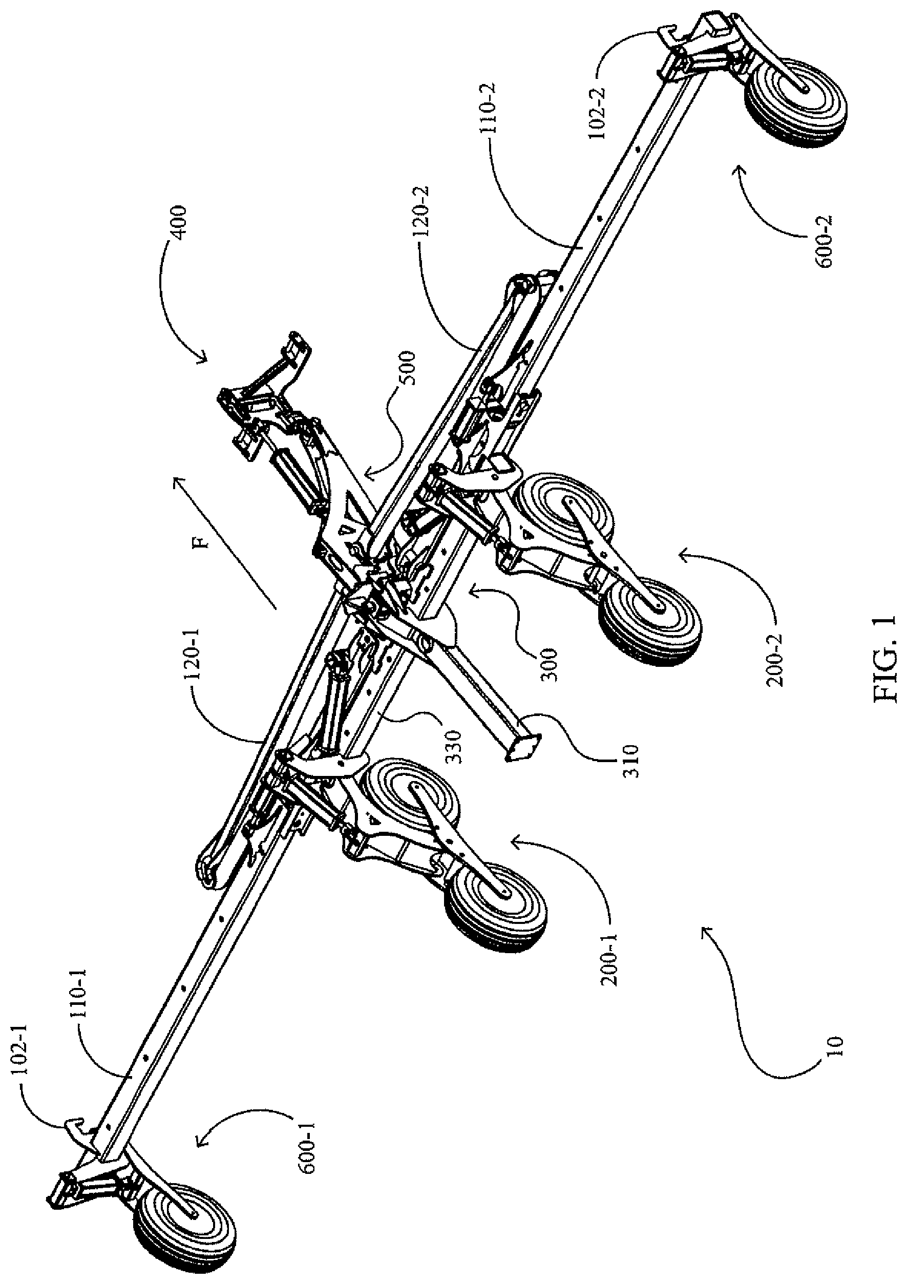 Patent US11793100 Figure 1 – Agricultural toolbar apparatus, systems, and methods