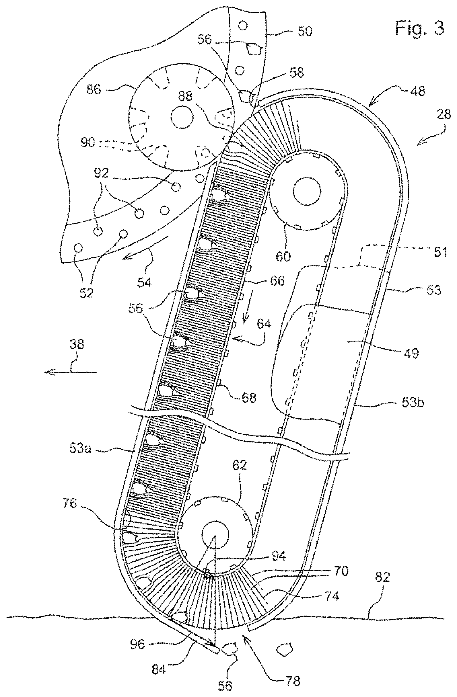 Patent US11793104 Figure 3 – Seeding machine with seed delivery system