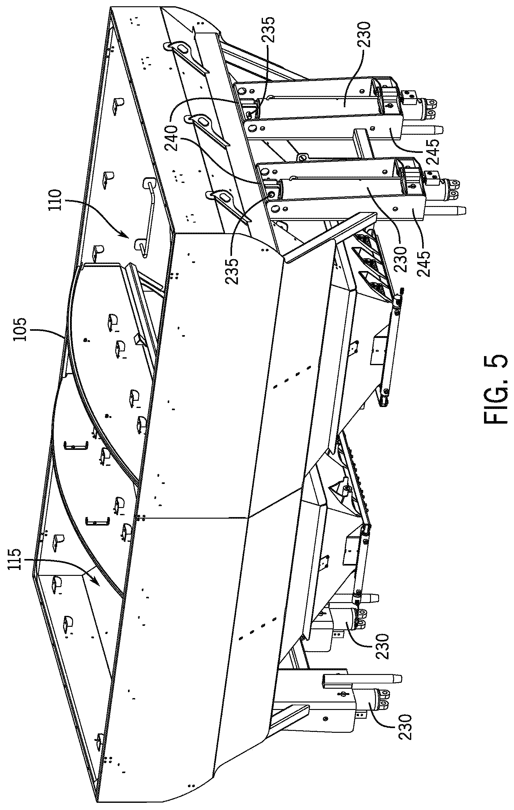 Patent US11793106 Figure 5 – Agricultural application implement with a liftable bin