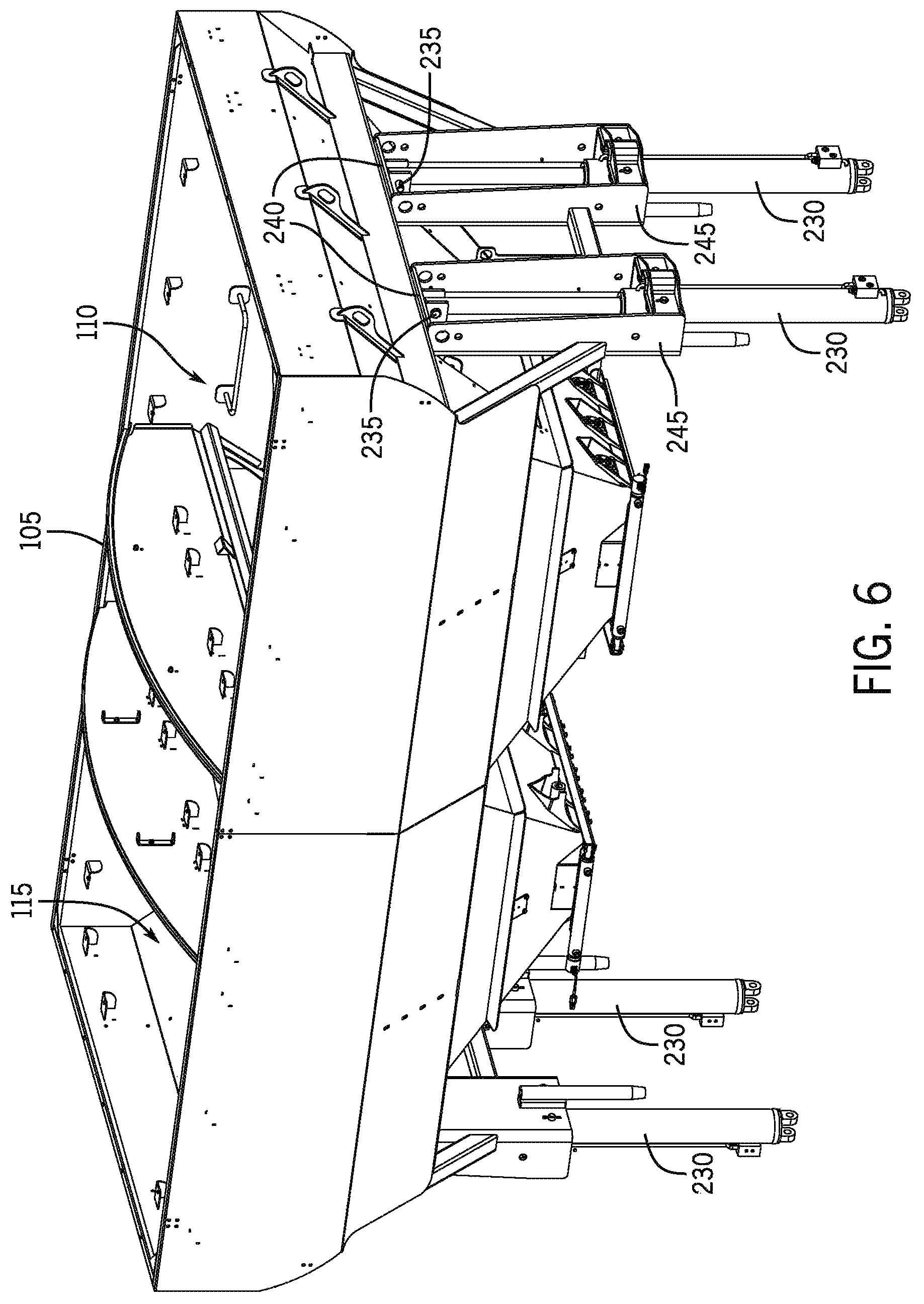 Patent US11793106 Figure 6 – Agricultural application implement with a liftable bin