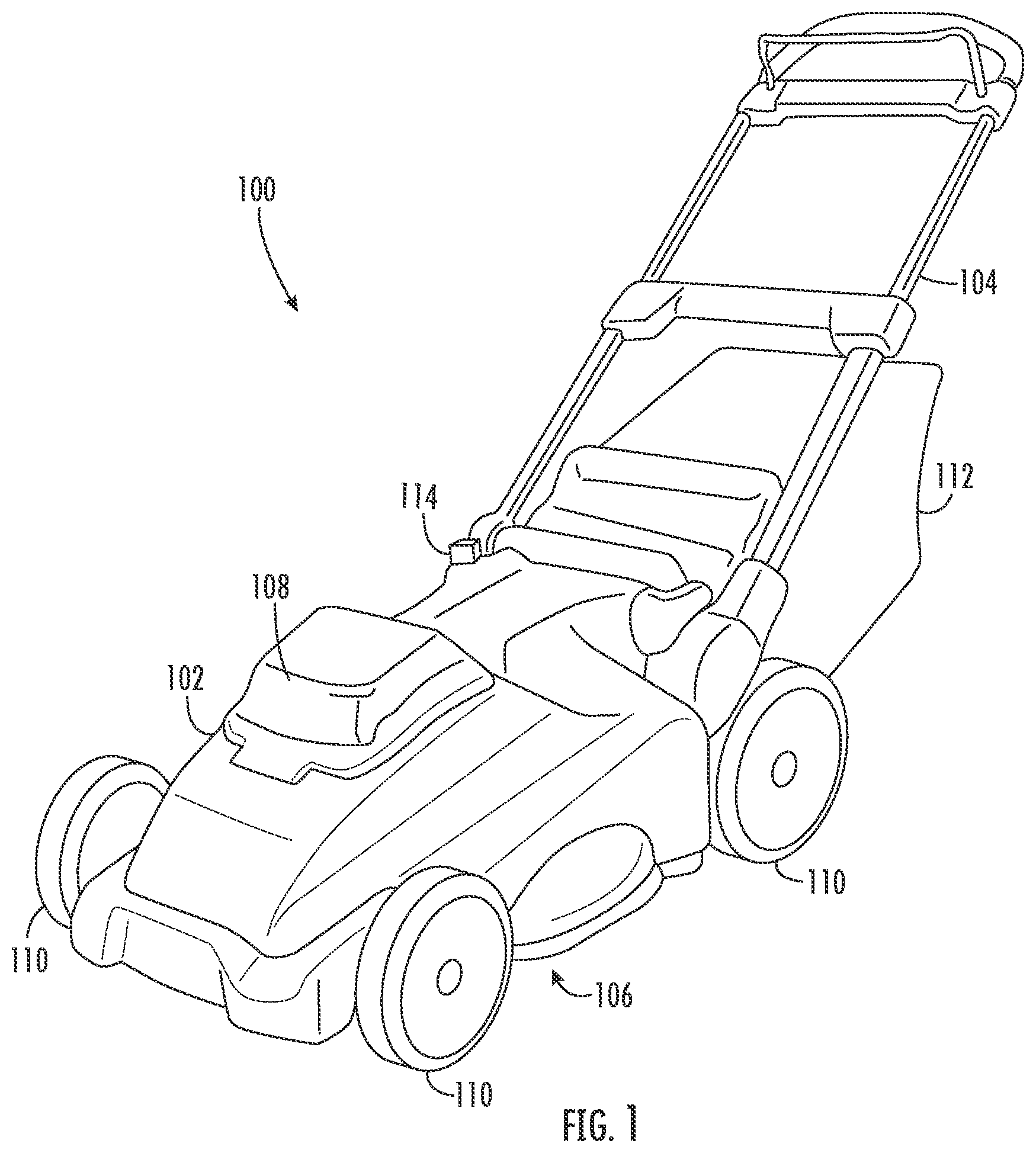 Patent US11793109 Figure 1 – Lawnmowers with safety features and methods associated therewith