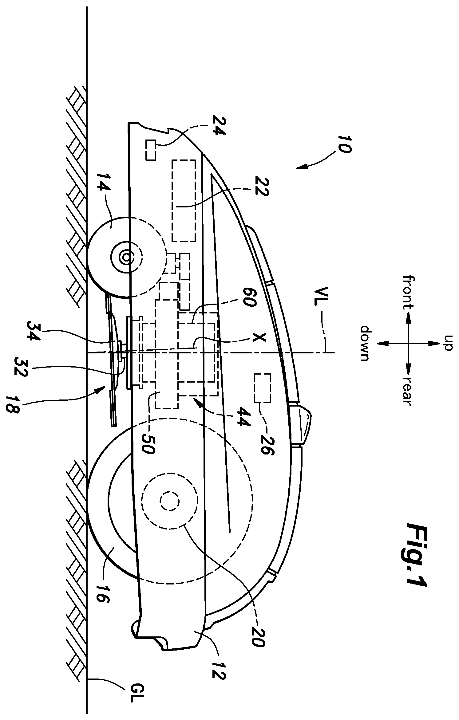 Patent US11793110 — Work machine with height adjustable work unit — Figure 1