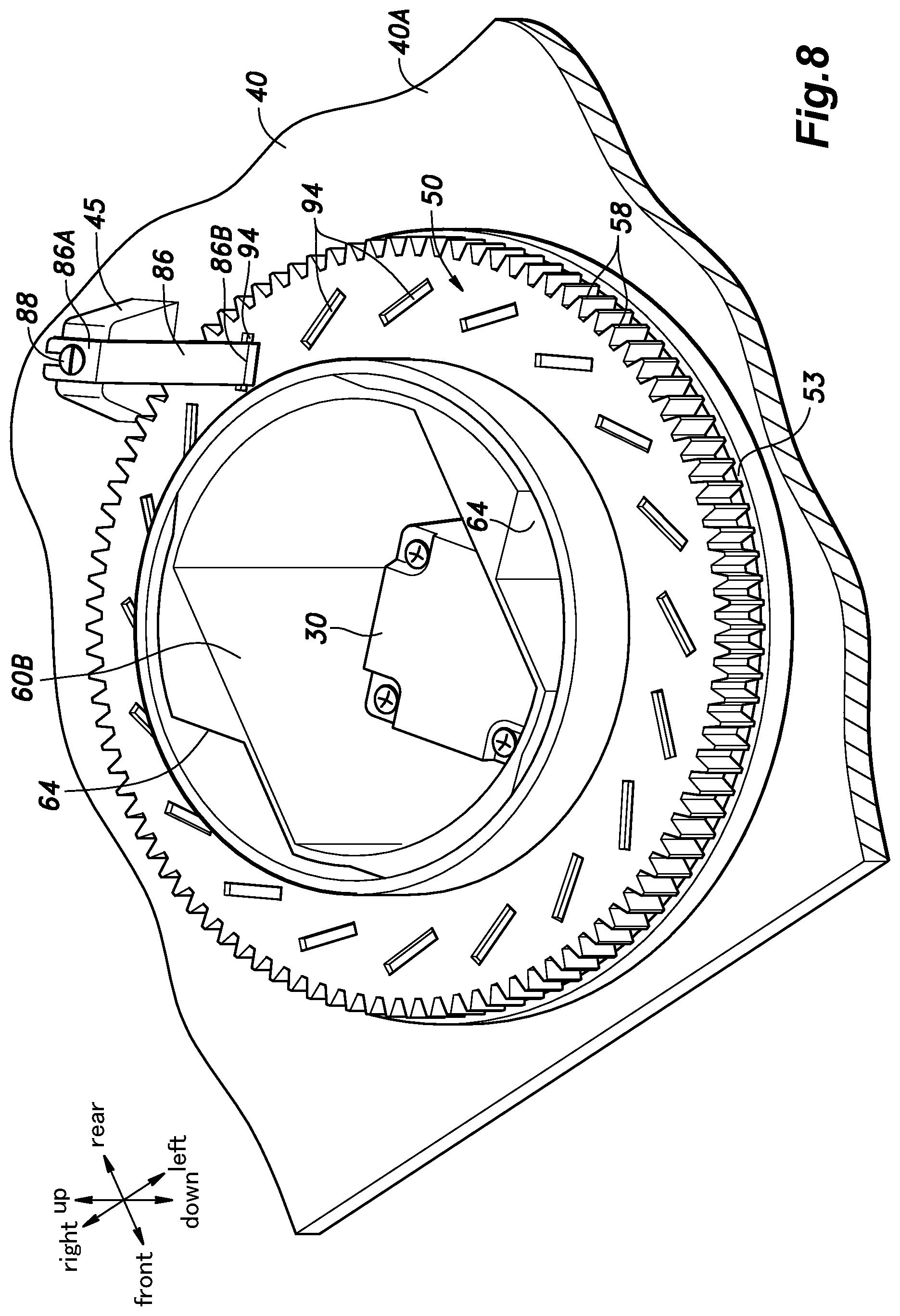 Patent US11793110 Figure 8 – Work machine with height adjustable work unit