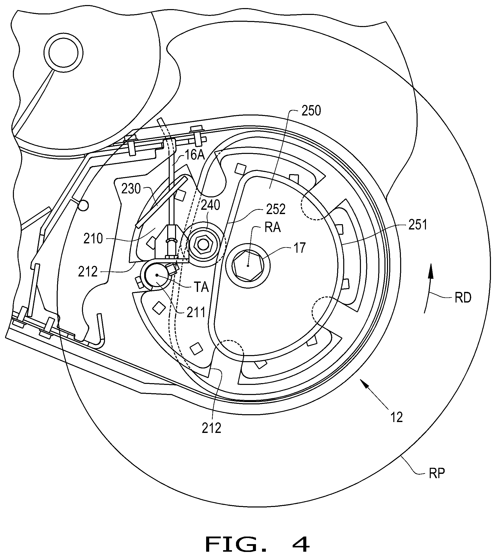 Patent US11793114 Figure 4 – Agricultural vehicle including a pickup with a tine guide
