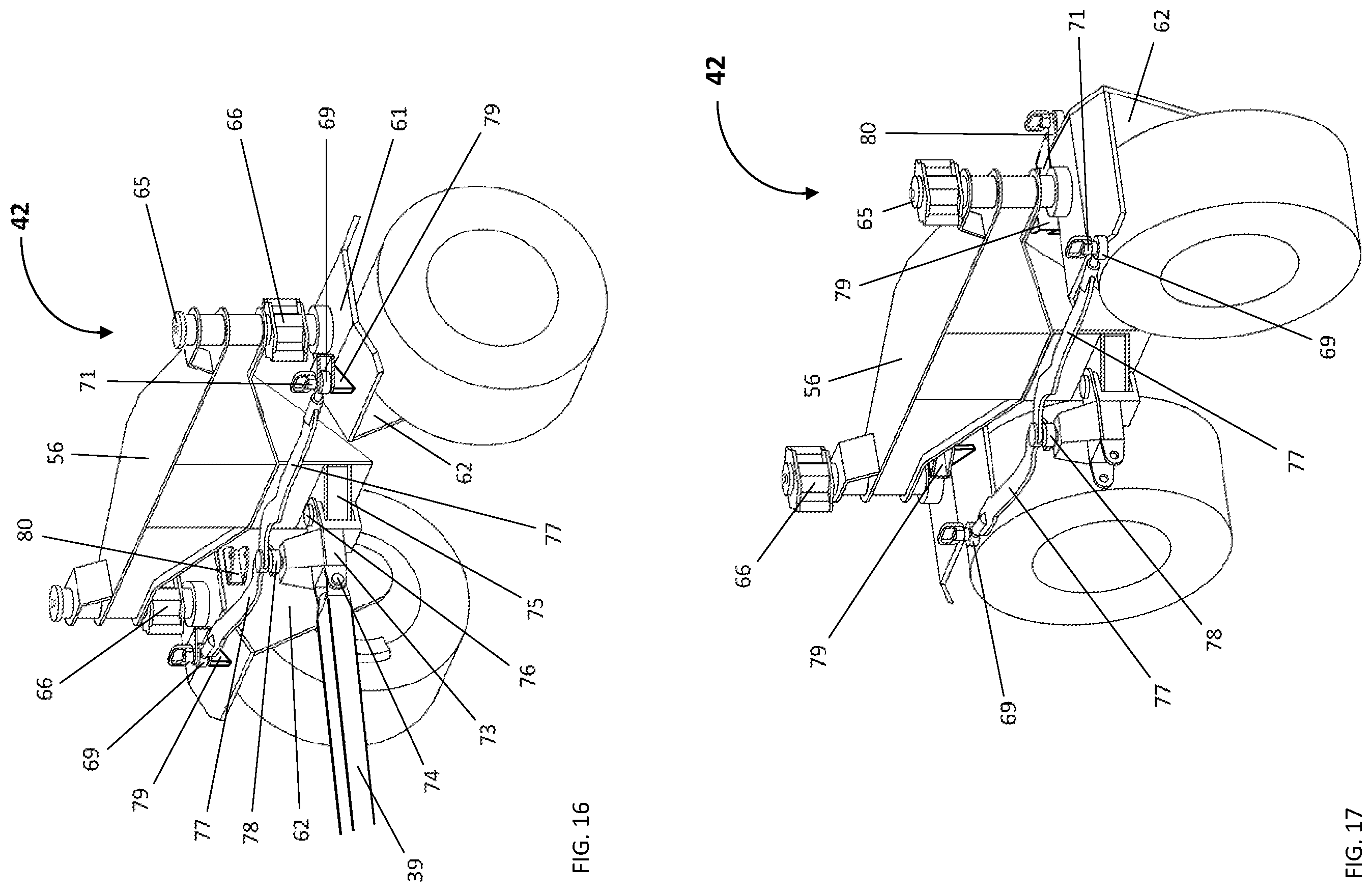 Patent US11793117 Figure 8 – Self-trailering grain bagging machine on four wheels