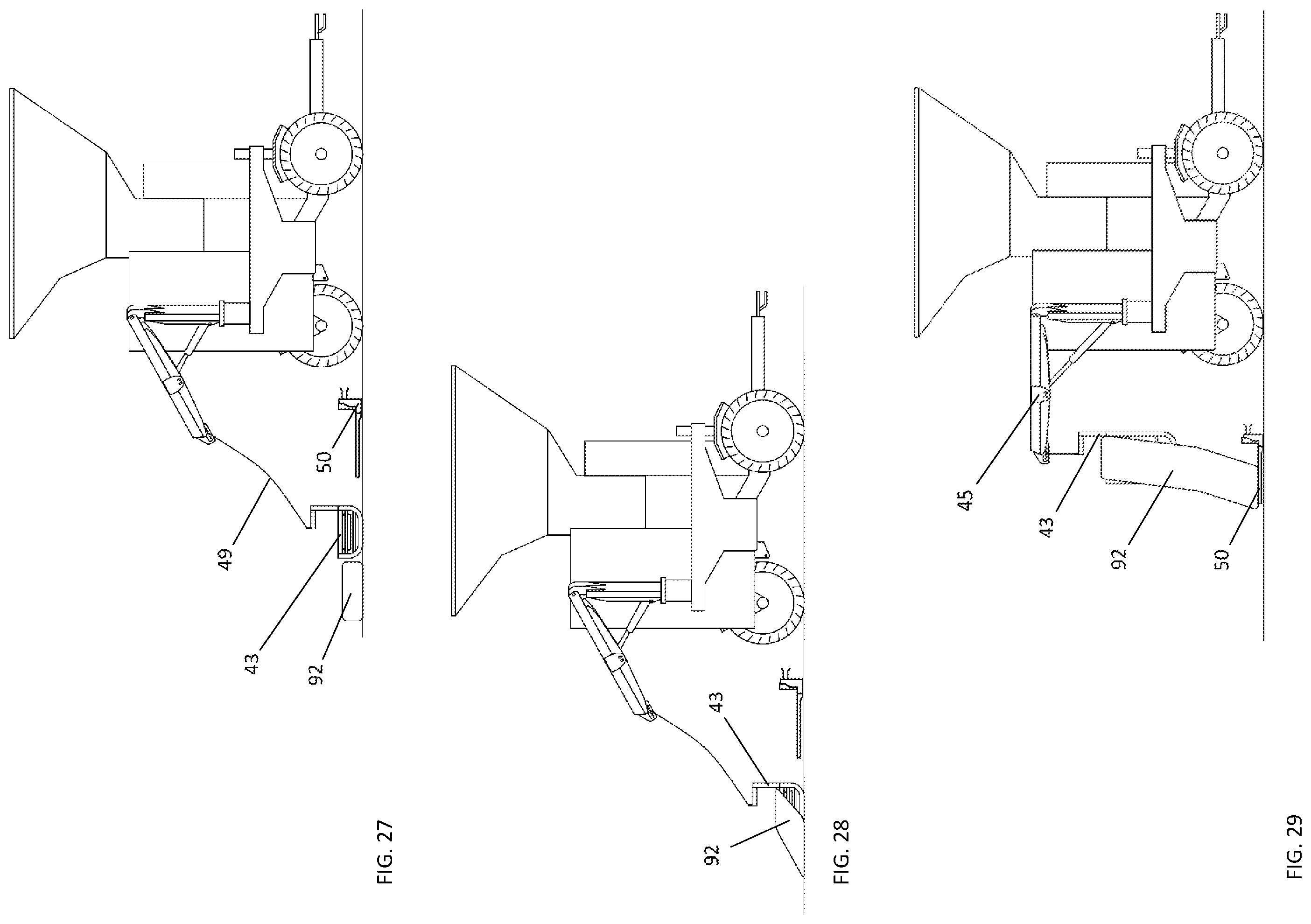 Patent US11793117 Figure 13 – Self-trailering grain bagging machine on four wheels