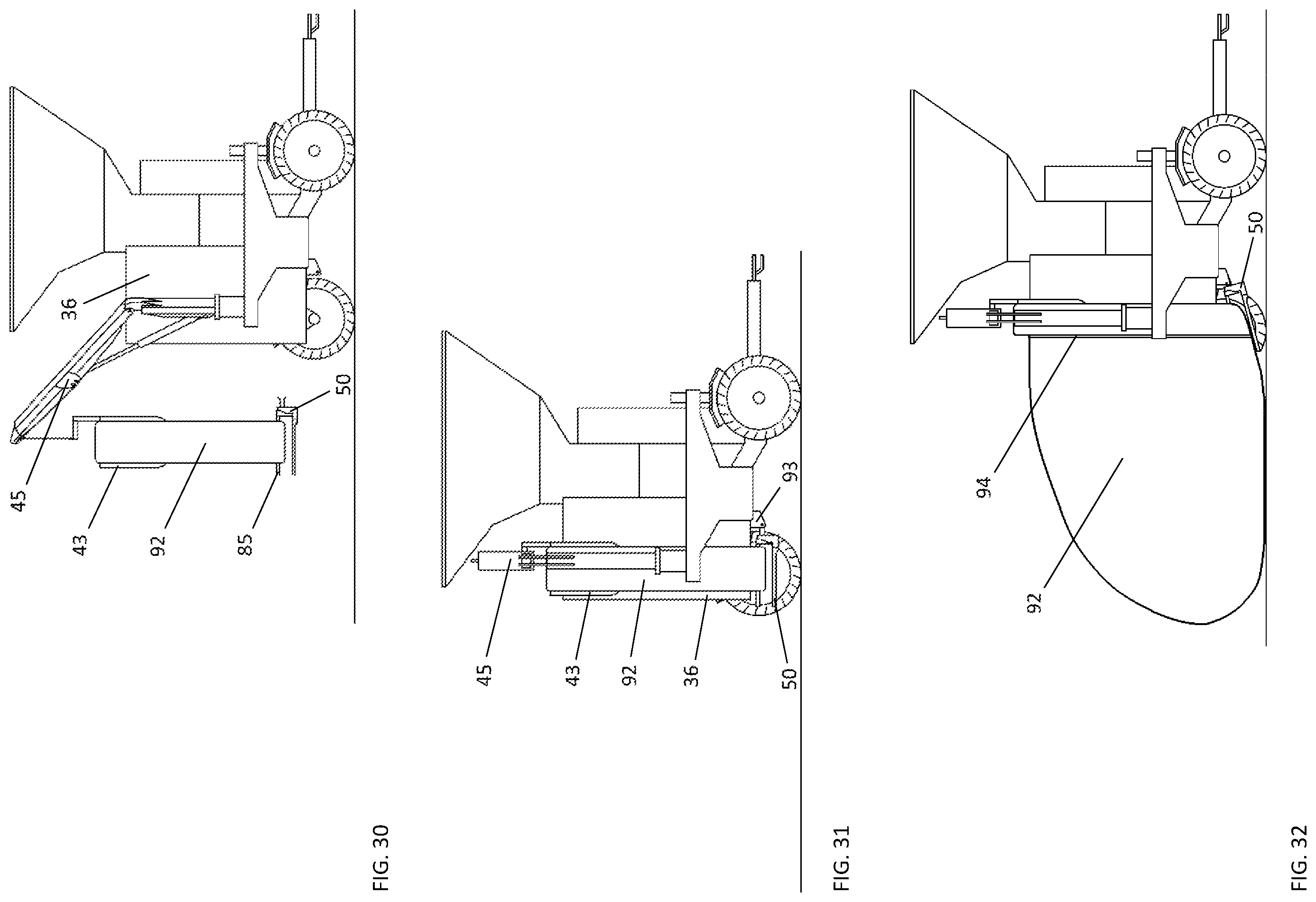 Patent US11793117 Figure 14 – Self-trailering grain bagging machine on four wheels