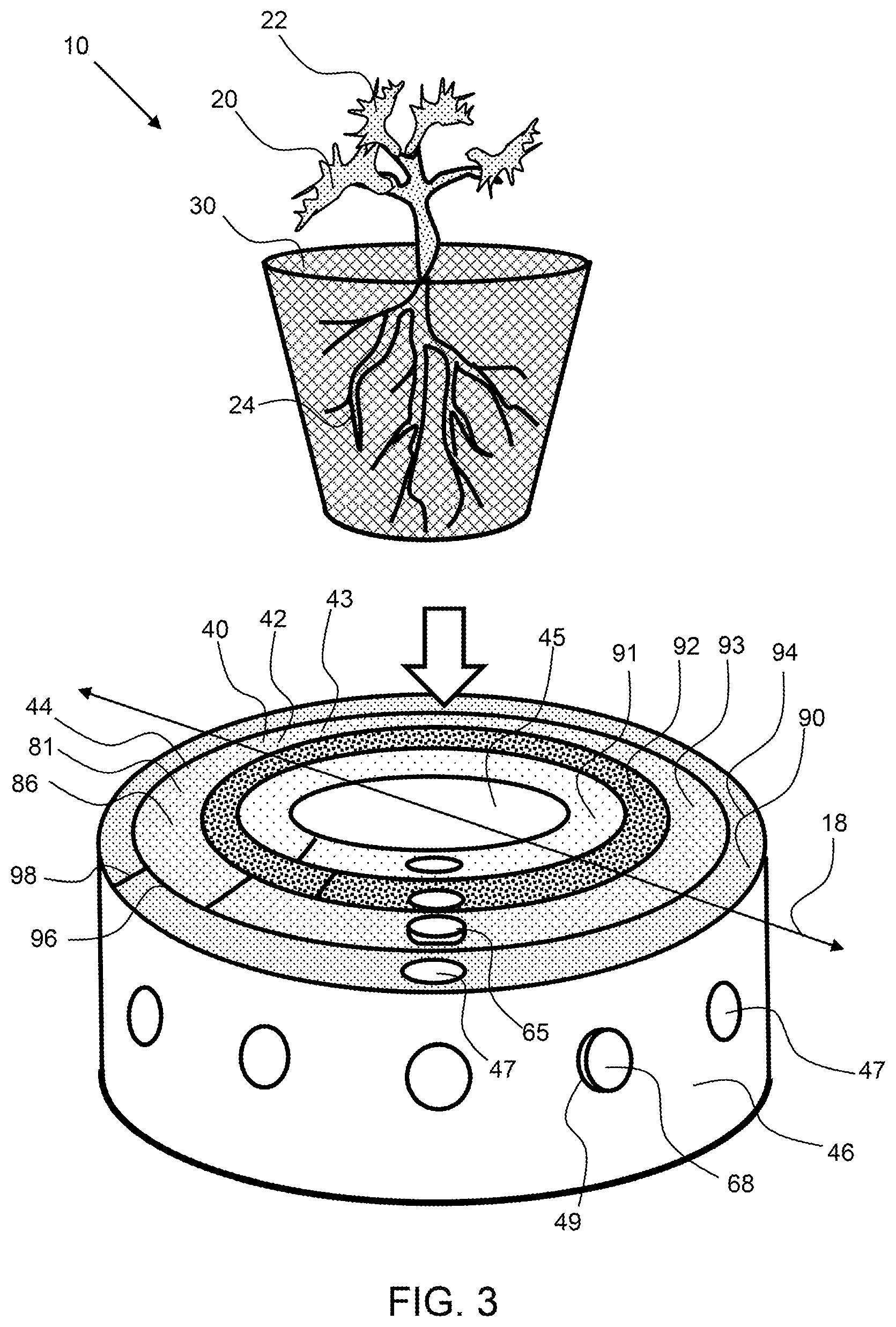 Patent US11793126 Figure 2 – Synthetic soil substrate system for growing a plant