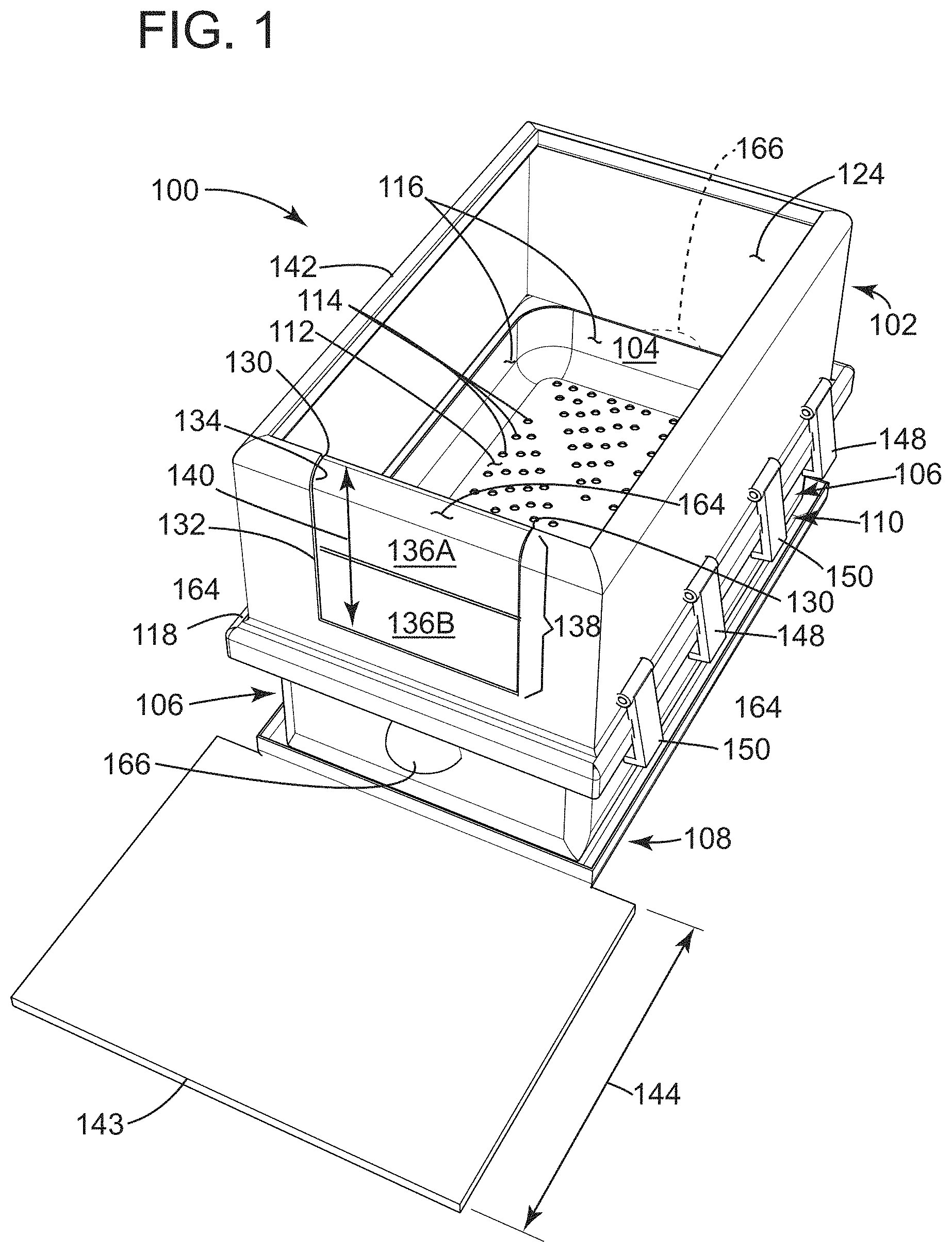 Patent US11793155 Figure 1 – Cat litter box system