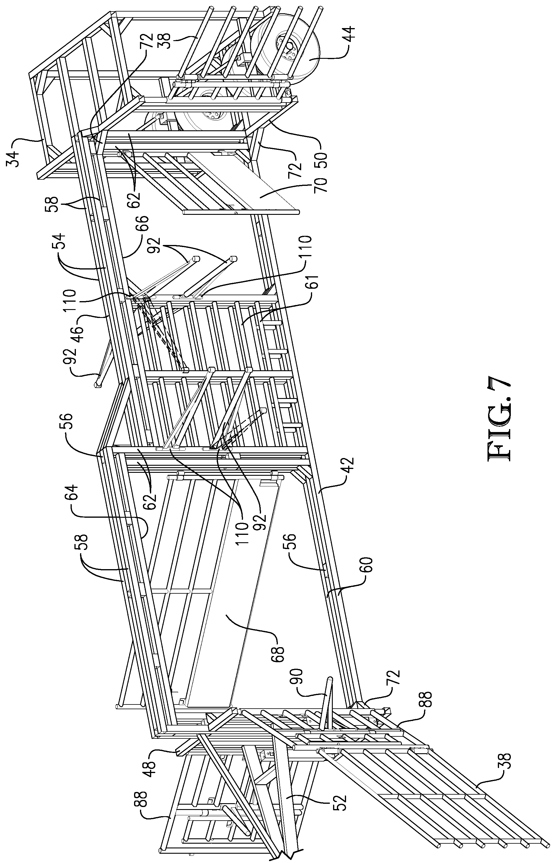 Patent US11793158 Figure 7 – Portable corral suspension with torsion axle