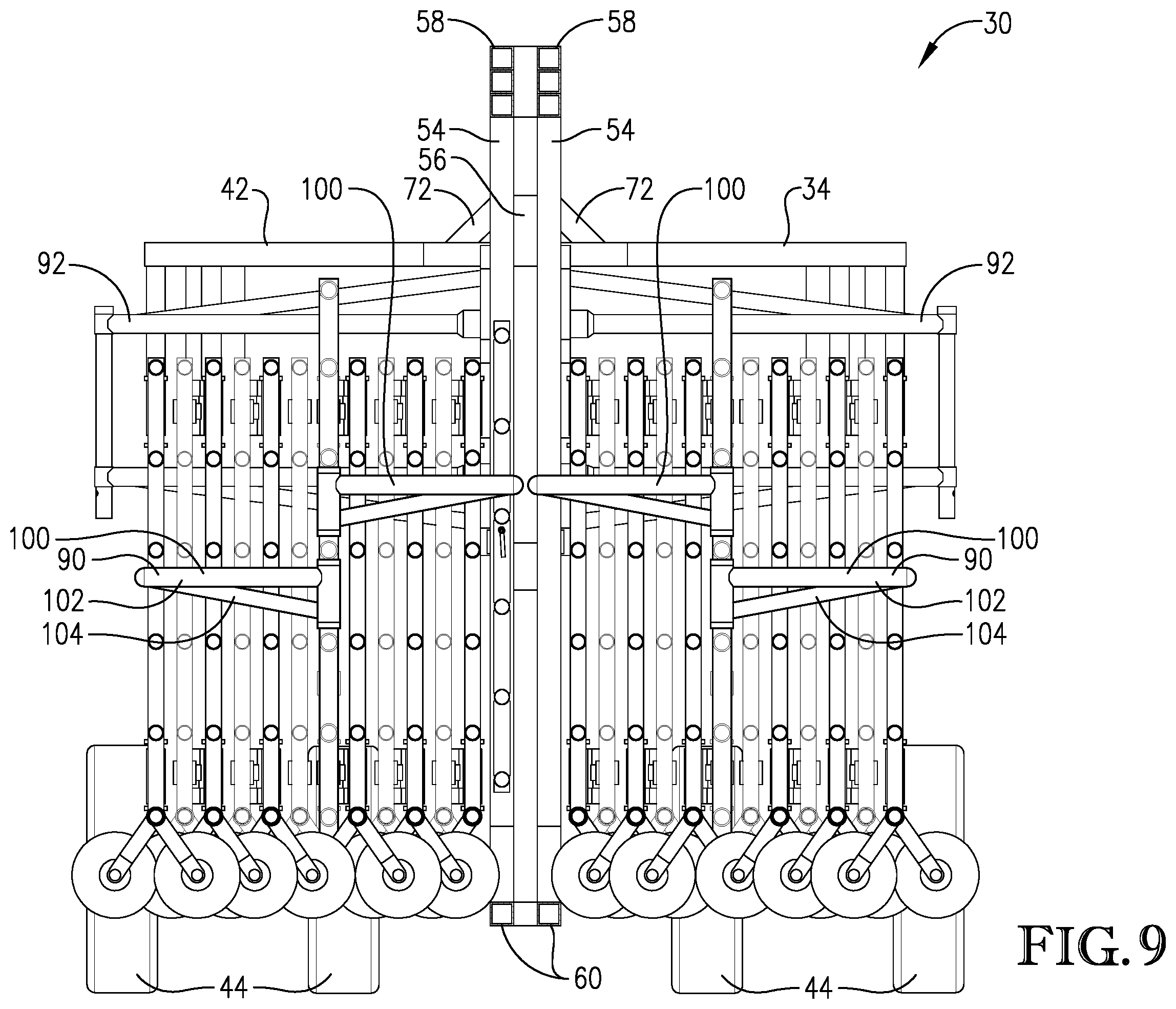 Patent US11793158 Figure 9 – Portable corral suspension with torsion axle