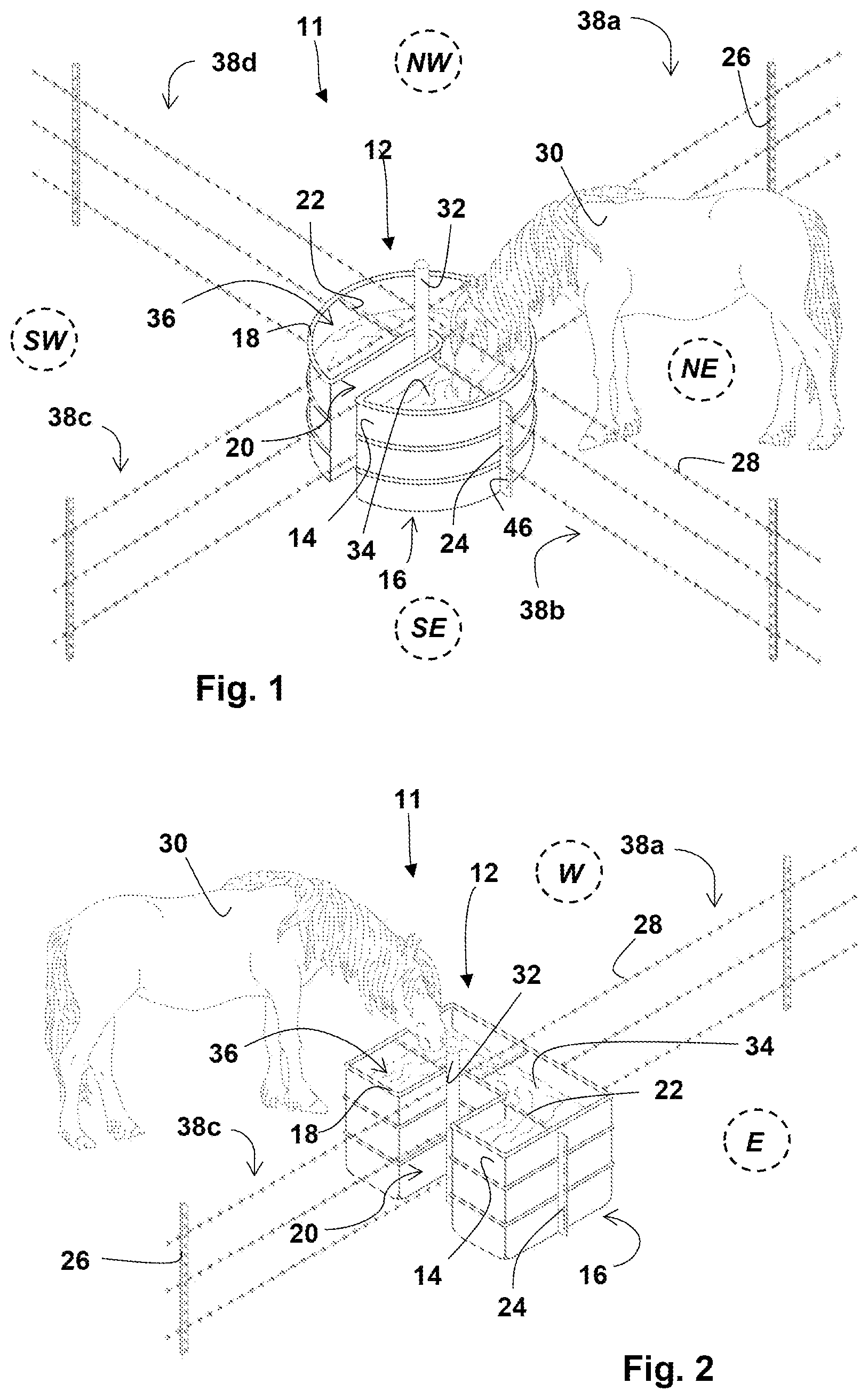 Patent US11793159 Figure 1 – Livestock trough and system
