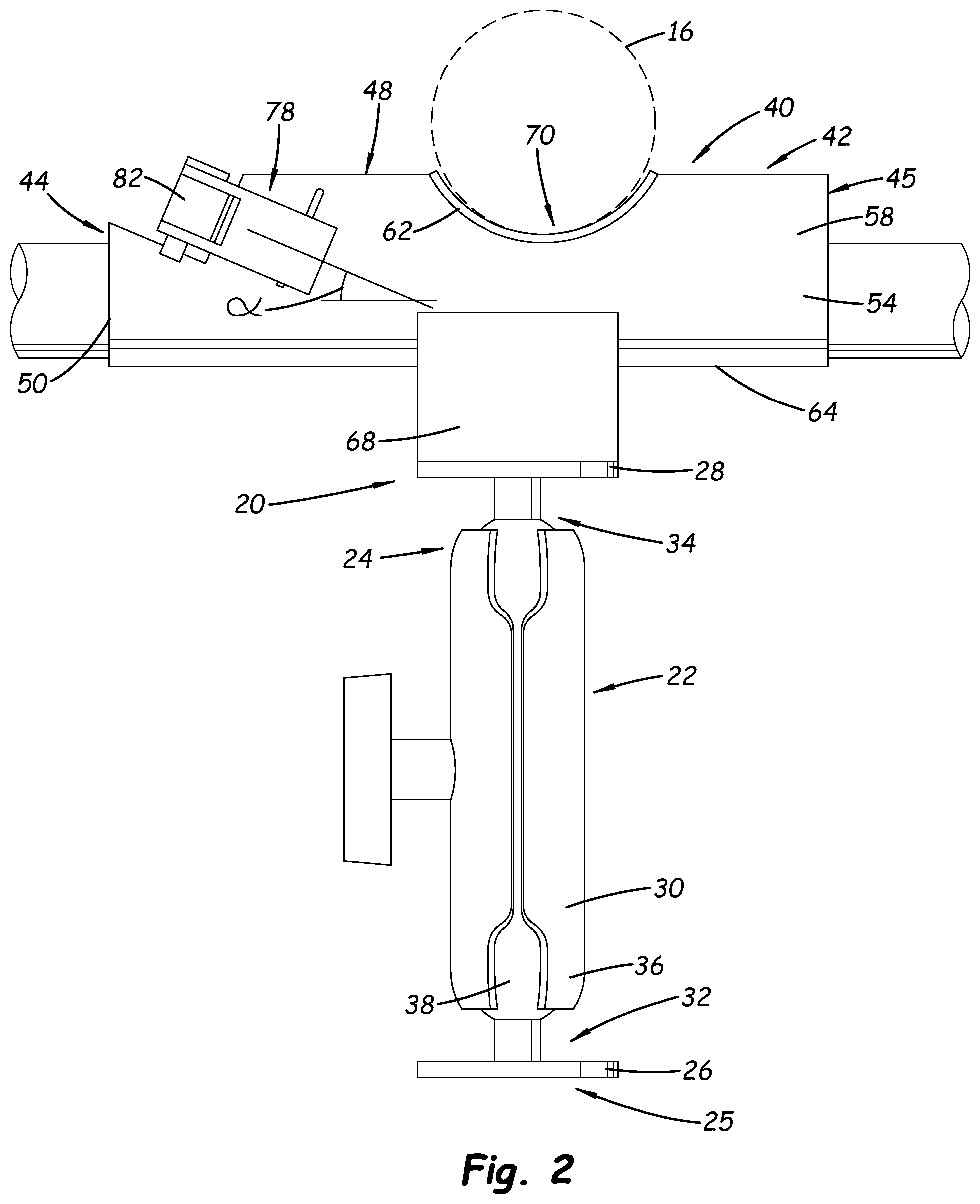 Patent US11793184 Figure 2 – Fishing rod holding system