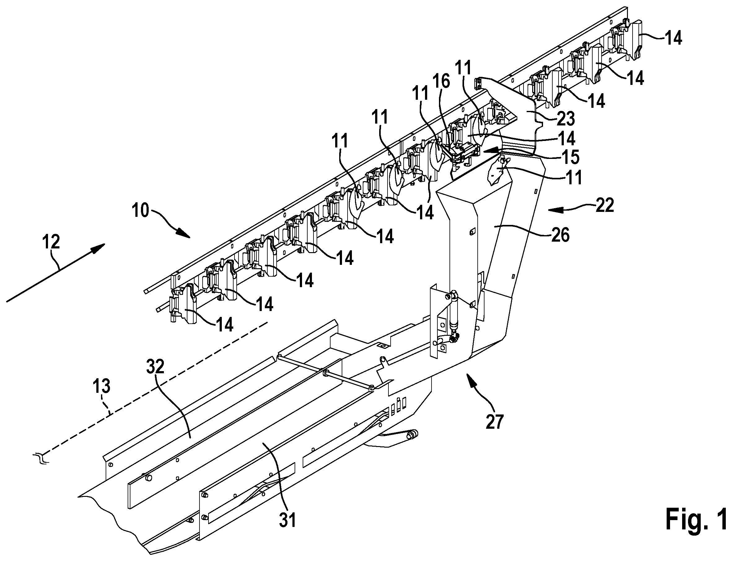 Patent US11793207 Figure 1 – Apparatus and method for automatically recovering breast fillets from poultry carcasses or parts thereof