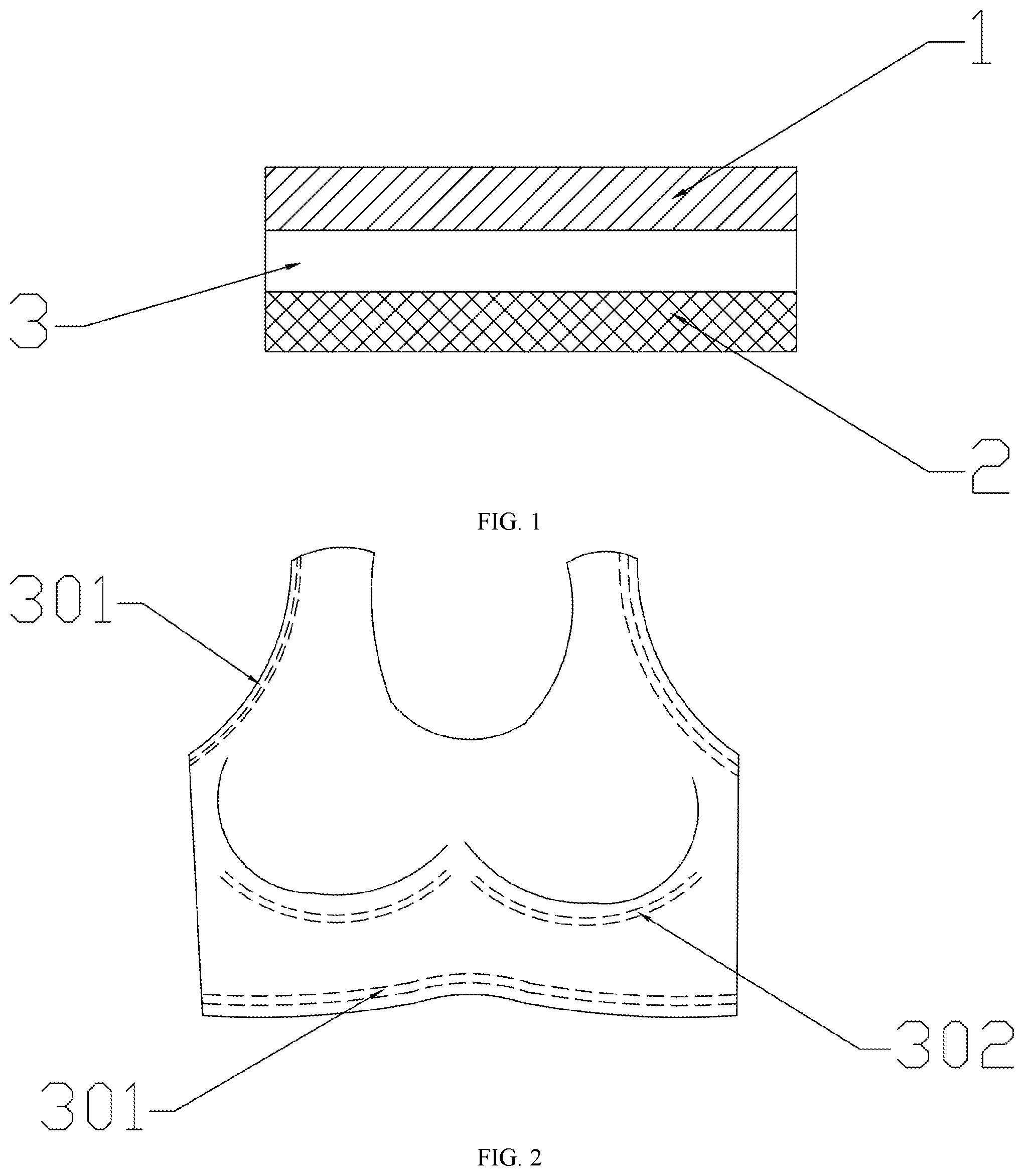 Patent US11793243 Figure 1 – High-elastic, lightweight and comfortable underwear and a production process thereof
